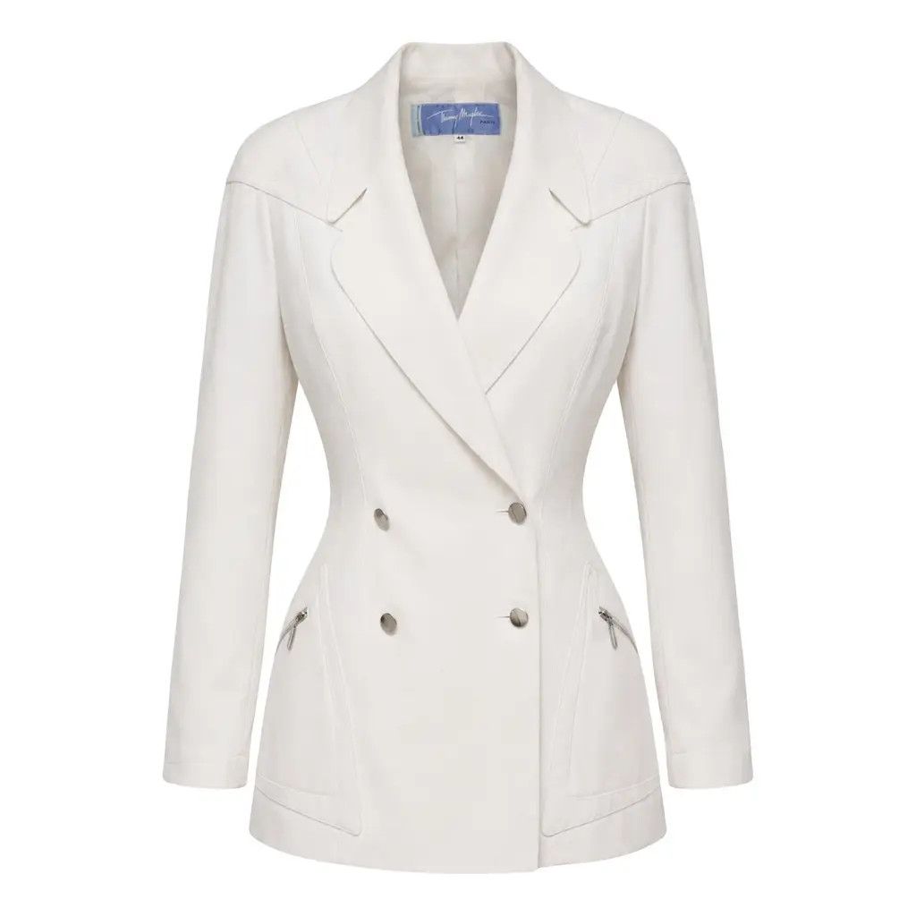 Thierry Mugler Thierry Mugler Vintage Paris Structured Blazer White FR44 Size M / US 6-8 / IT 42-44 - 2 Thumbnail