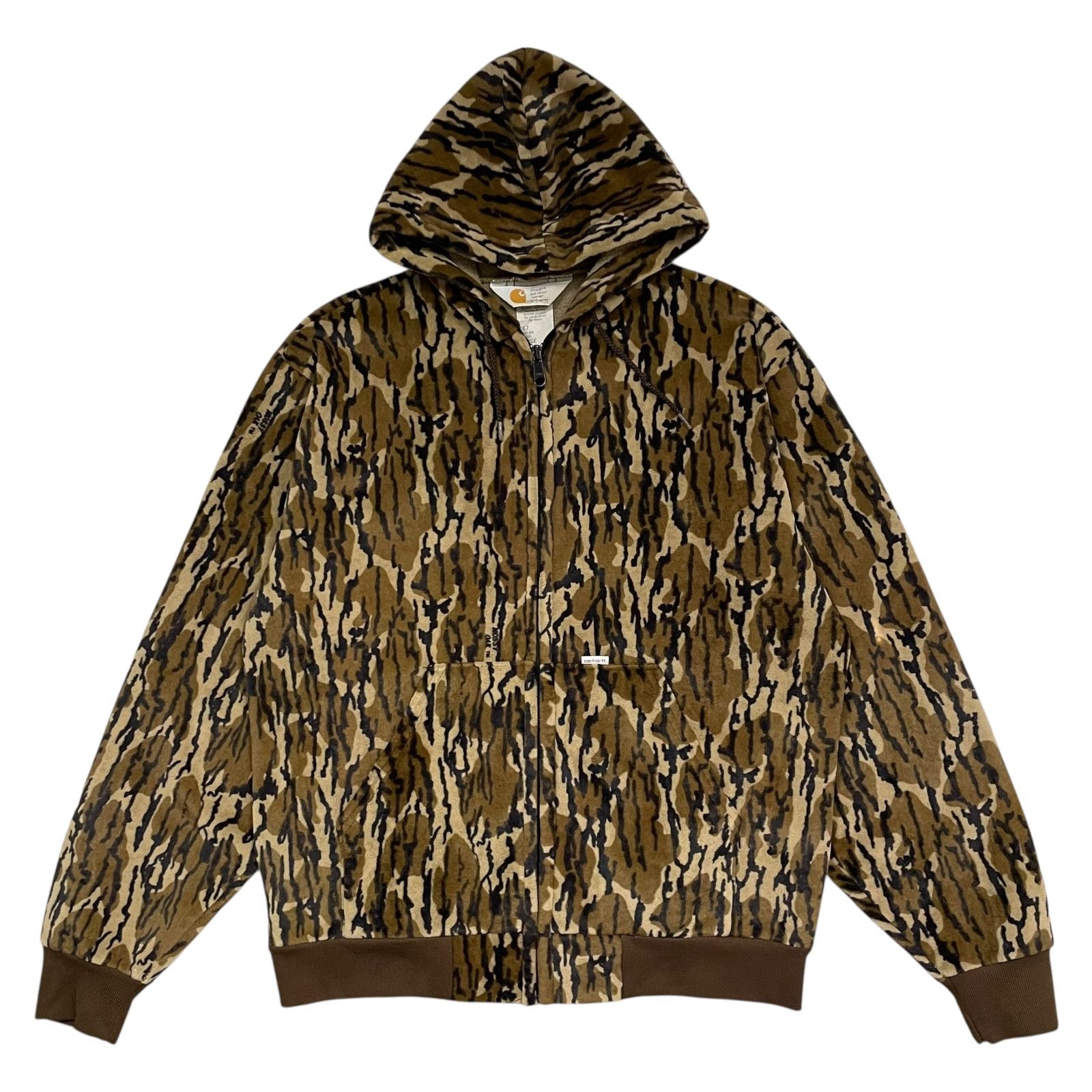 Carhartt RARE VTG 90s MOSSY OAK CAMO VELOUR FULL ZIP HOODED JACKET L Size US L / EU 52-54 / 3 - 1 Thumbnail
