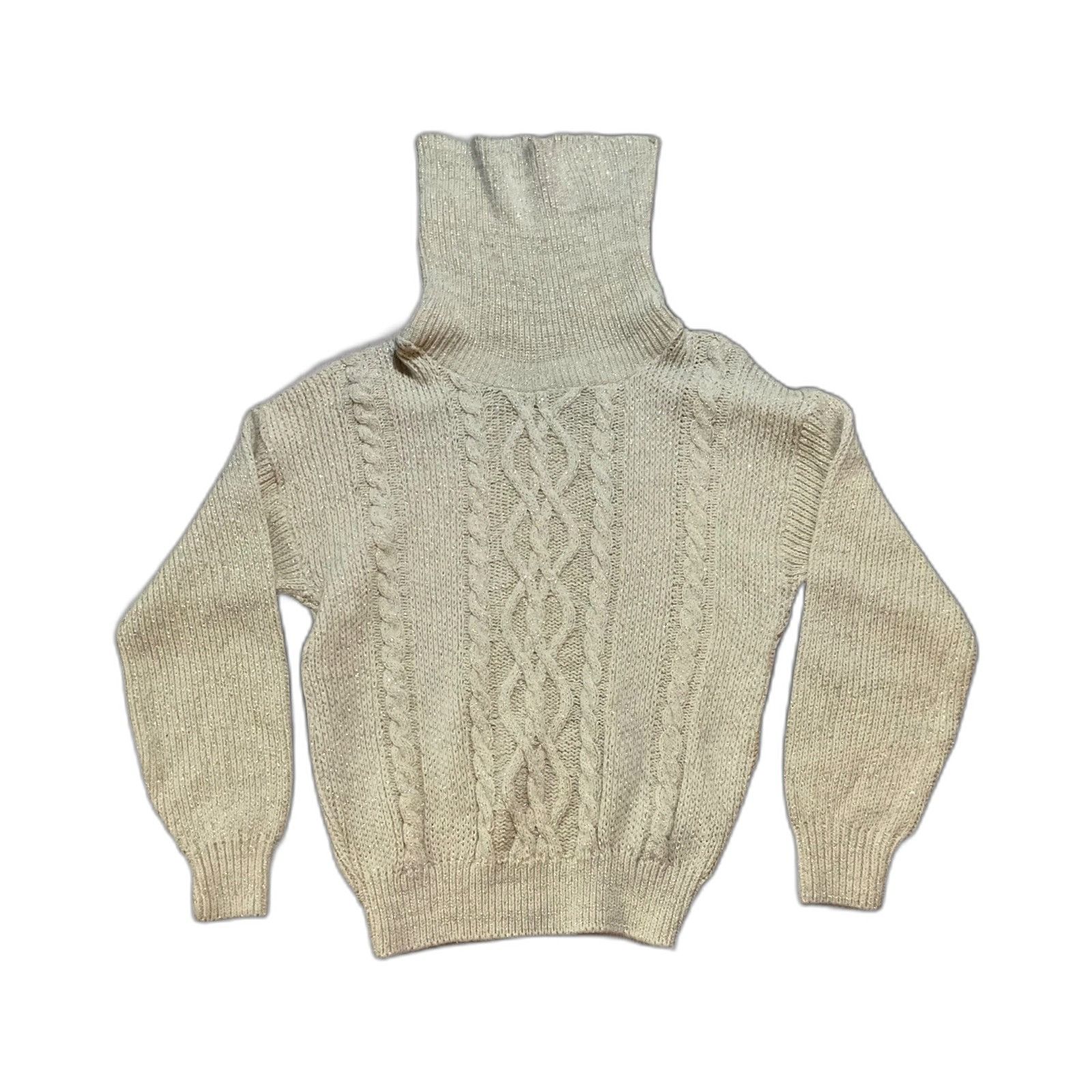 Vintage Vintage Beige Cable Knit Sweater Turtle Neck Carriage Court Size US M / EU 48-50 / 2 - 2 Thumbnail