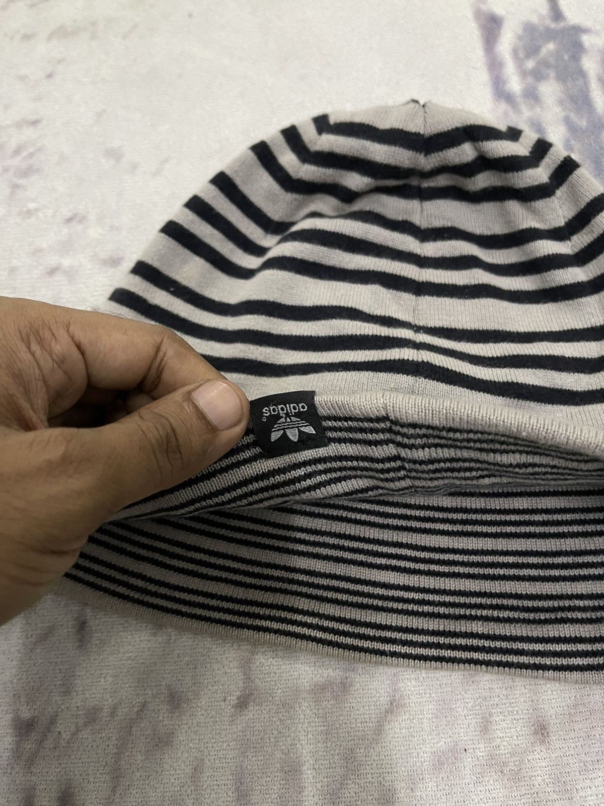 Adidas 2000s ADIDAS TREFOIL STRIPES BEANIE HAT Size ONE SIZE - 4 Thumbnail