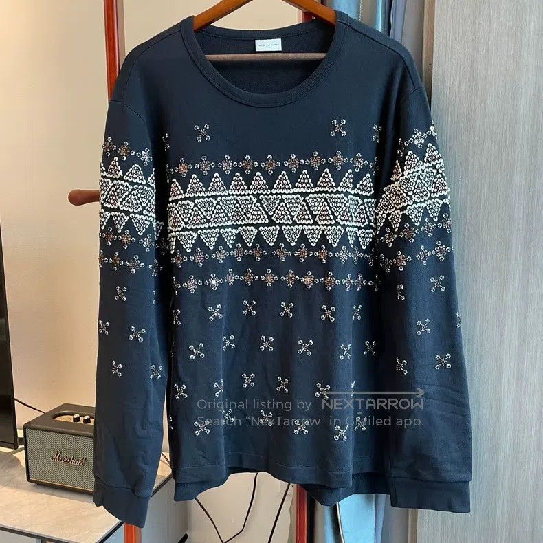 Dries Van Noten Heavy-Detailed Bead-Embroidered Sweatshirt