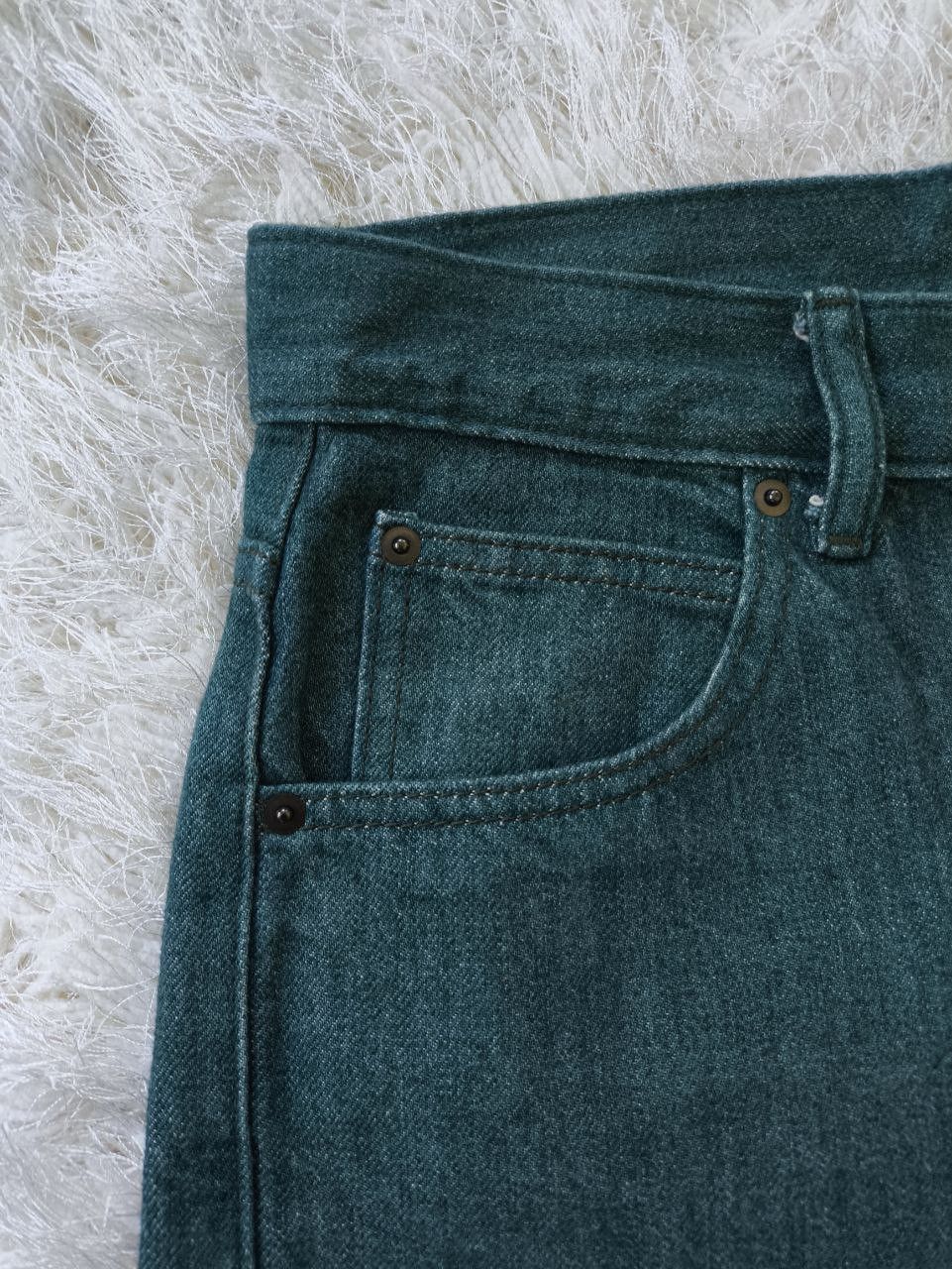 Lemaire × Uniqlo UNIQLO U Regular Straight Fit Dark Green Denim Jeans Size US 30 / EU 46 - 5 Thumbnail