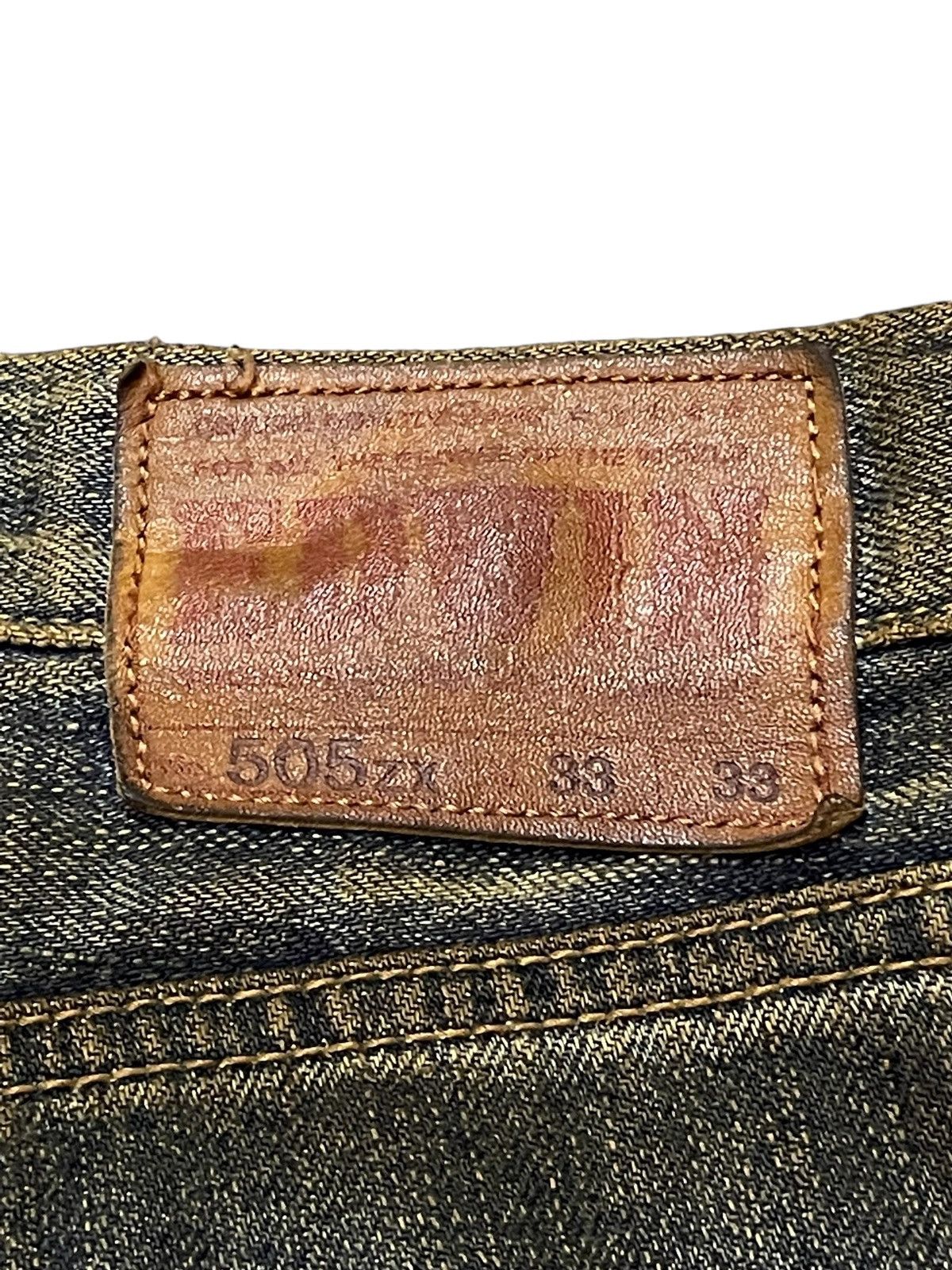 Edwin × Hysteric Glamour Vintage Edwin 505zx Mud Dirty Mud Wash Loose Selvedge Jeans Size US 33 - 17 Thumbnail