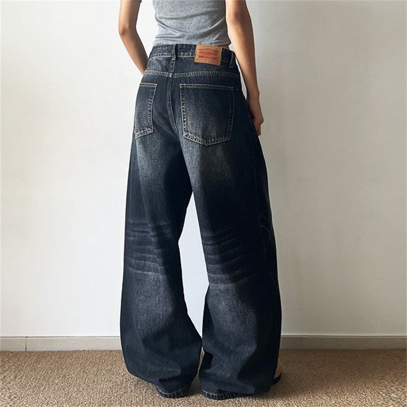 Japanese Brand American street washed distressed wide-leg jeans for men Size US 32 / EU 48 - 4 Thumbnail