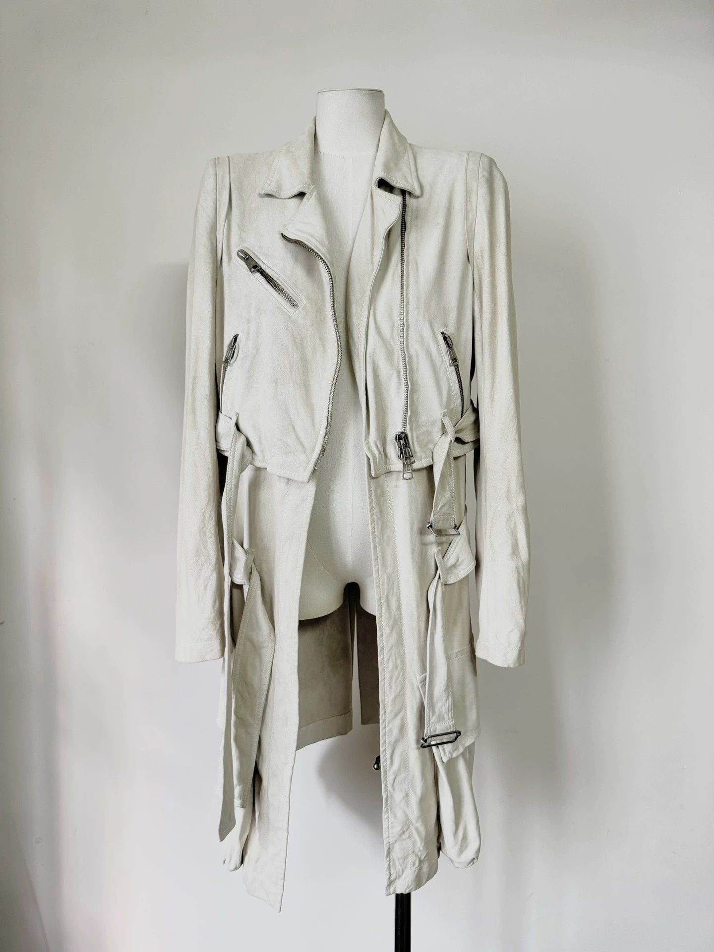 Ann Demeulemeester AnnDemeulemeester 04SS Runway Long Sheepskin Coat 40 White Size S / US 4 / IT 40 - 2 Thumbnail