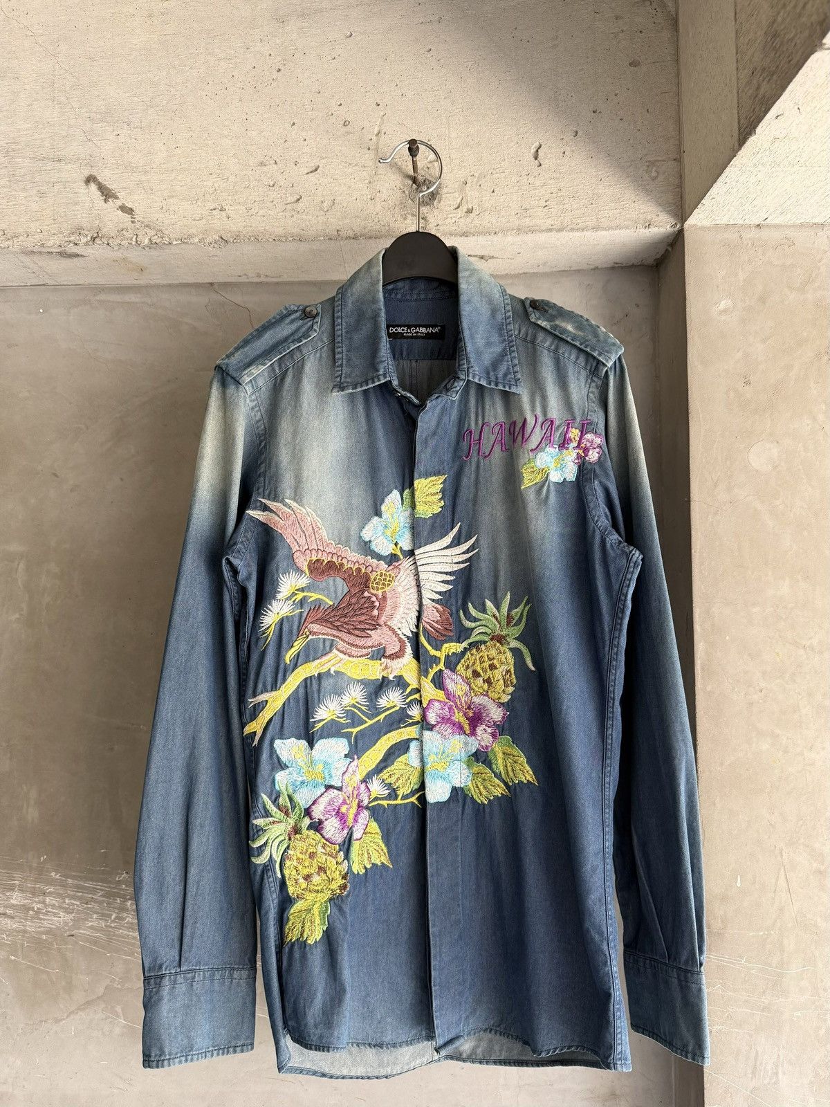 Dolce & Gabbana DOLCE&GABBANA 2005SS Eagle Embroidered Denim Shirt Jacket Size US S / EU 44-46 / 1 - 1 Thumbnail
