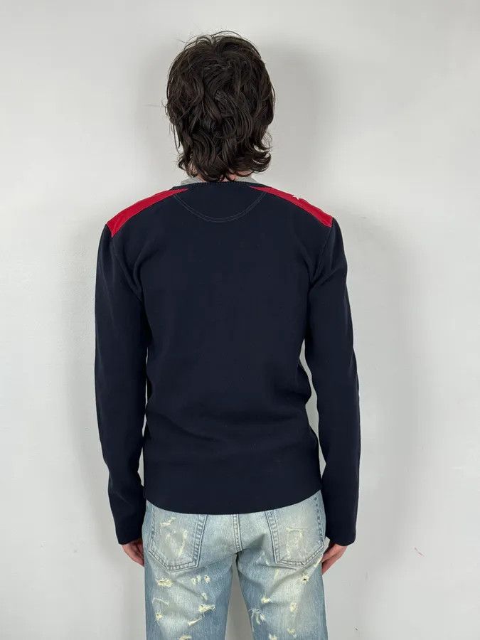 Gucci 2000s Gucci Navy & Red V-Neck Sweater Size US M / EU 48-50 / 2 - 3 Thumbnail