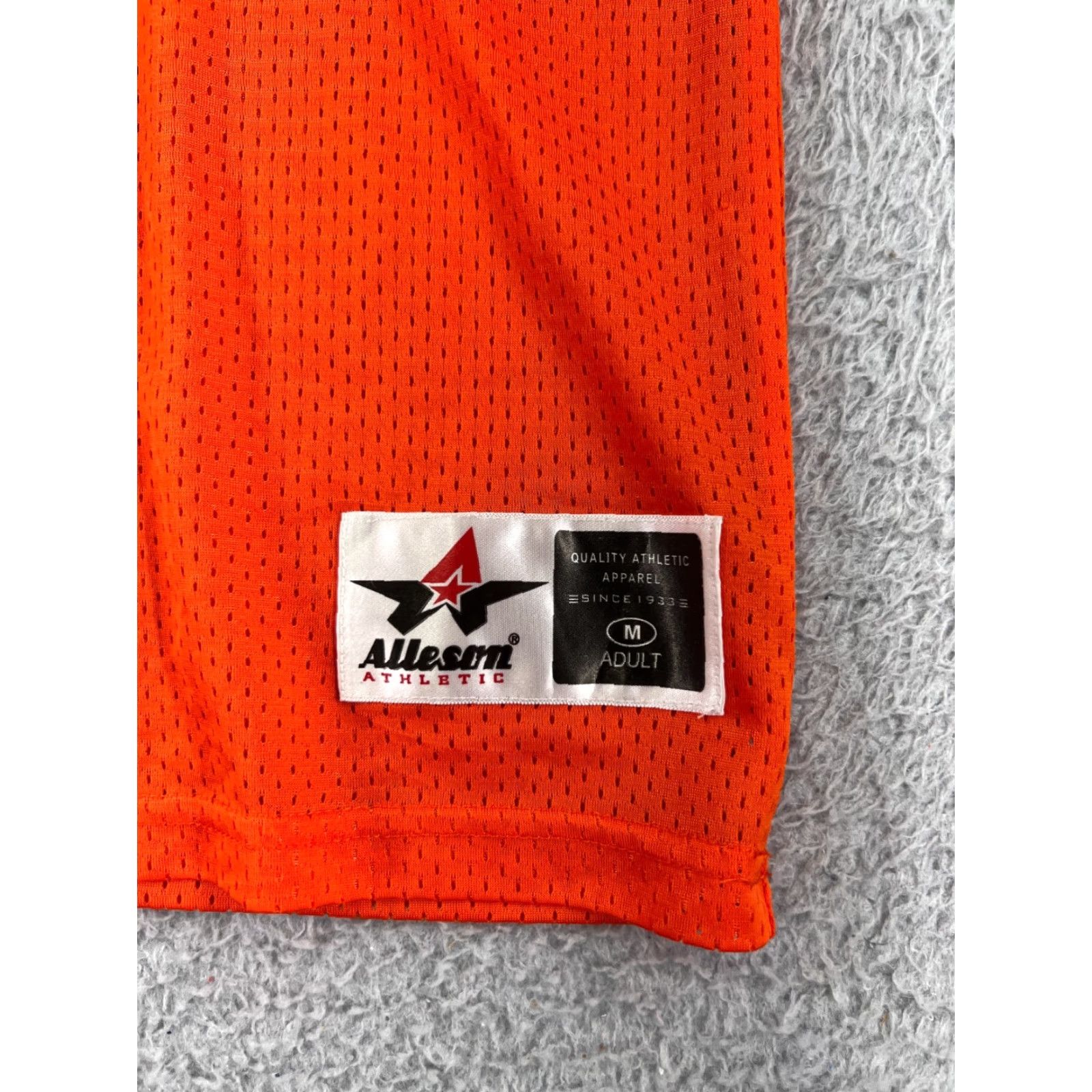 Vintage Alleson Athletic T-Shirt Mens M Orange V-Neck Polyester Shirt Sports Logo 90s? Size US M / EU 48-50 / 2 - 5 Thumbnail