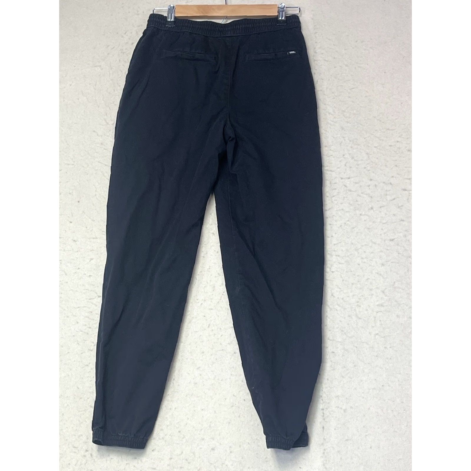 Vans VANS Jogger Pants Mens Womens Unisex XS Black Elastic Drawstring Comfort Pockets Stretch Flat Front Straight Casual Workwear Modern XS Size 26" / US 2 / IT 38 - 2 Thumbnail