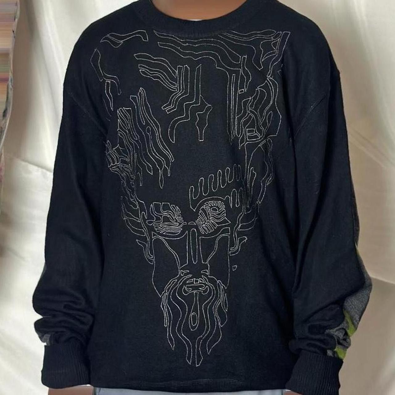 Oki-Ni Rare Vintage Oki-ni Griffin Graphic Abstract Jumper Stripes Size US XL / EU 56 / 4 - 1 Thumbnail