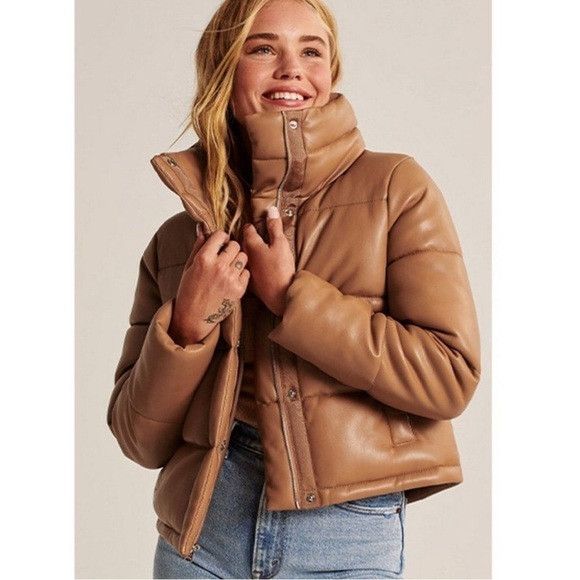 Abercrombie & Fitch Abercrombie & Fitch Puffer Jacket Women's Vegan Leather S Size S / US 4 / IT 40 - 1 Thumbnail