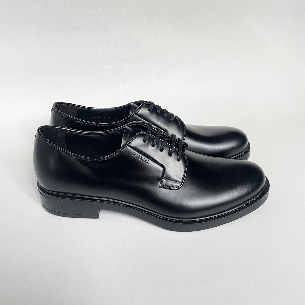 Prada Black Leather Derby Shoes Size US 9.5 / EU 42-43 - 15 Thumbnail