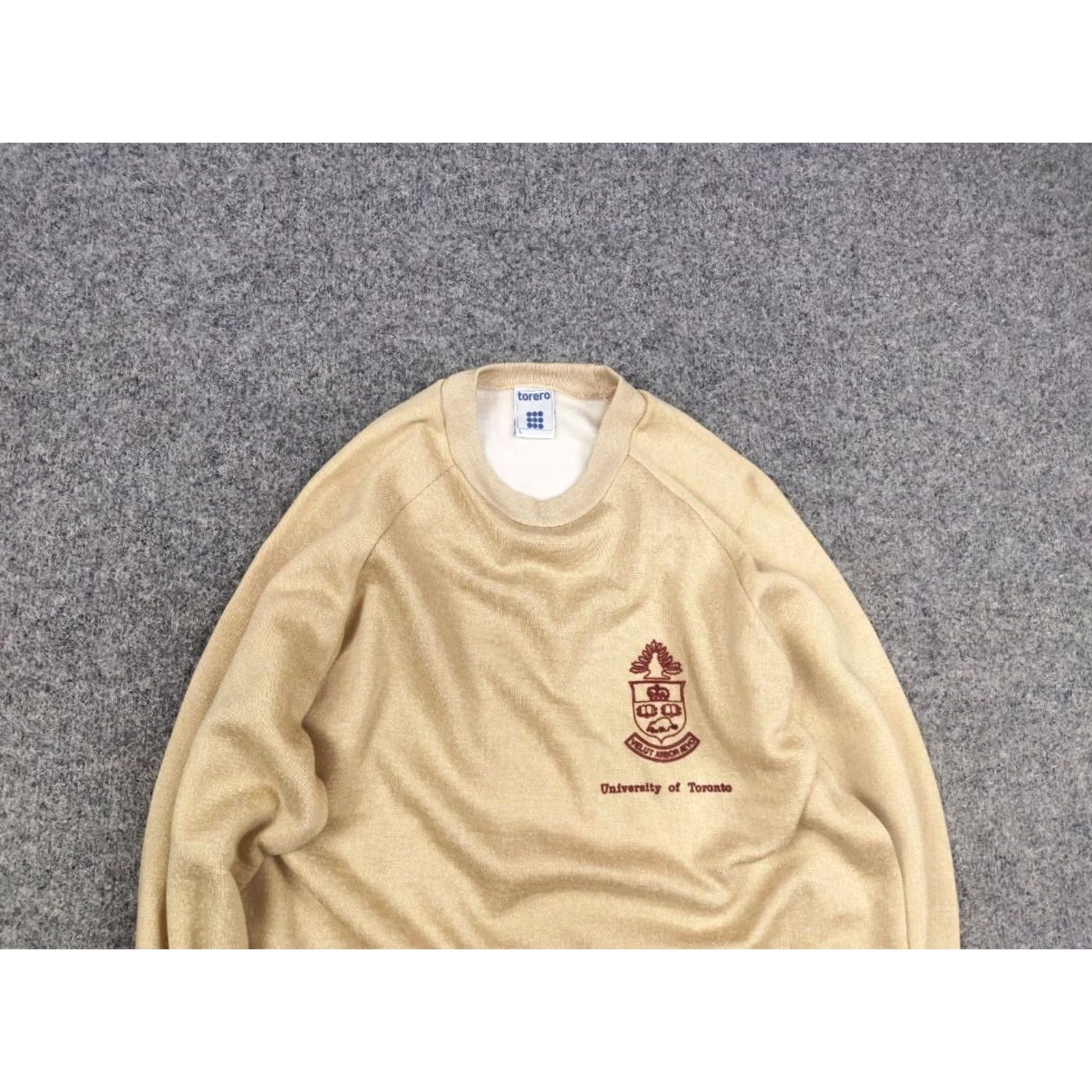 Vintage VINTAGE University of Toronto Crew Check Beige Sweatshirt Y2K Size US L / EU 52-54 / 3 - 4 Thumbnail