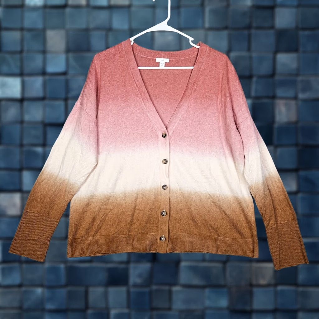 J. Jill J.Jill Sweater Women's M Dip Dyed Button Up V-Neck Cardigan Size M / US 6-8 / IT 42-44 - 1 Thumbnail