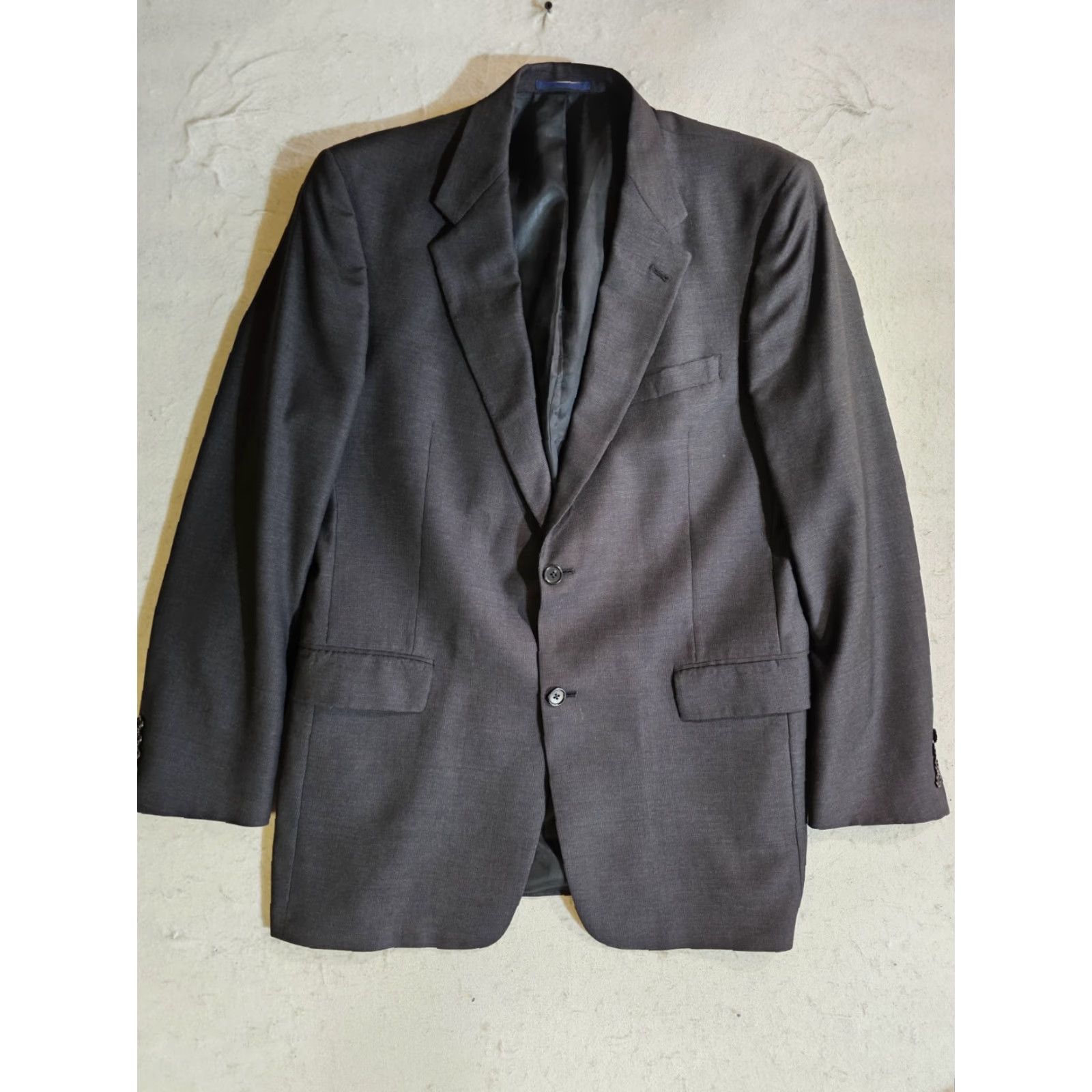 Cremieux Daniel Cremieux Collection Loro Piana Suit Jacket Blazer Mens 42L Charcoal Wool Wool Blazer Regular Cardigan? Sorry. Size 42R - 2 Thumbnail