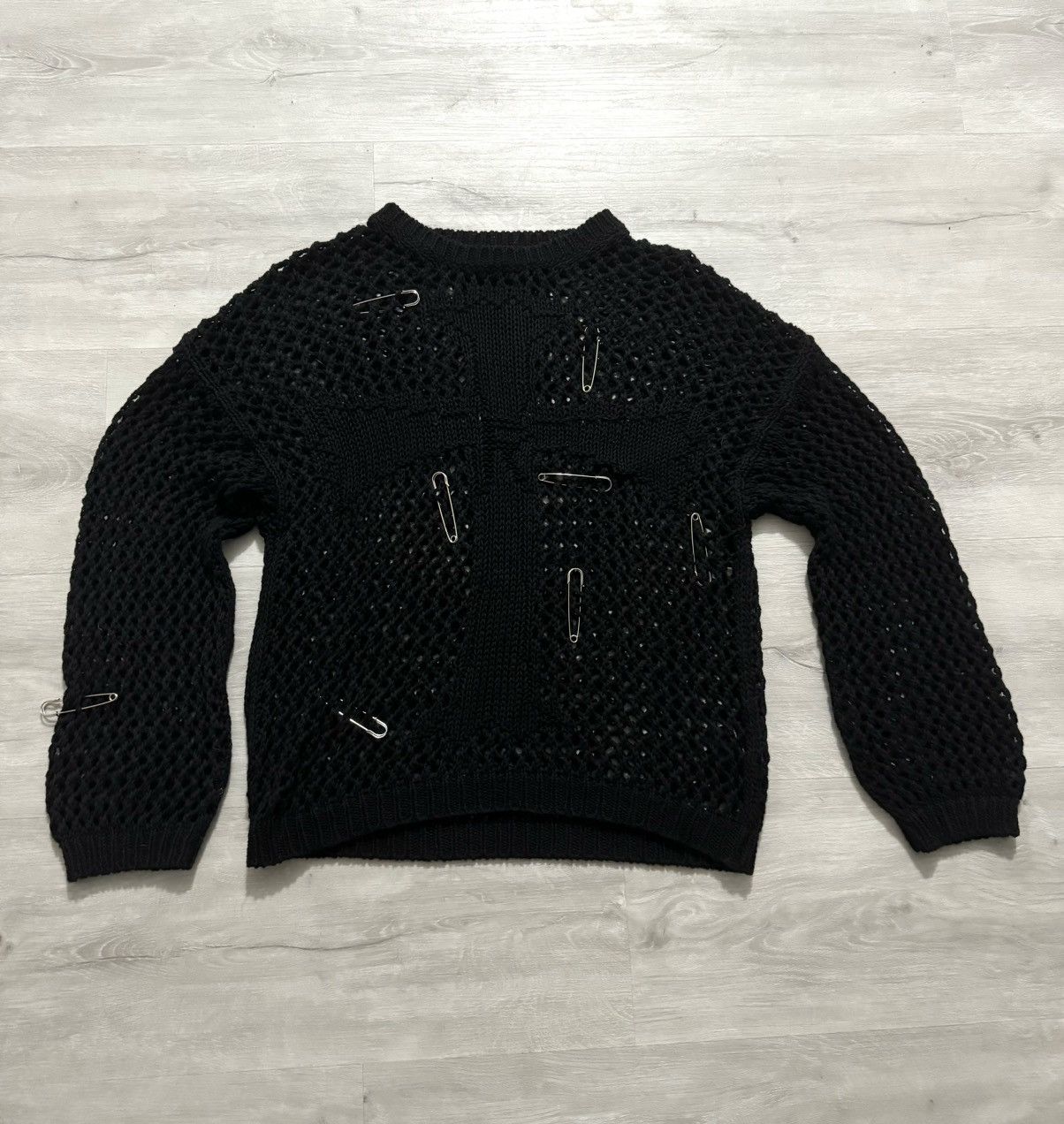 image of Racer Worldwide Cross Knit Sweater in Black, Men's (Size Medium)