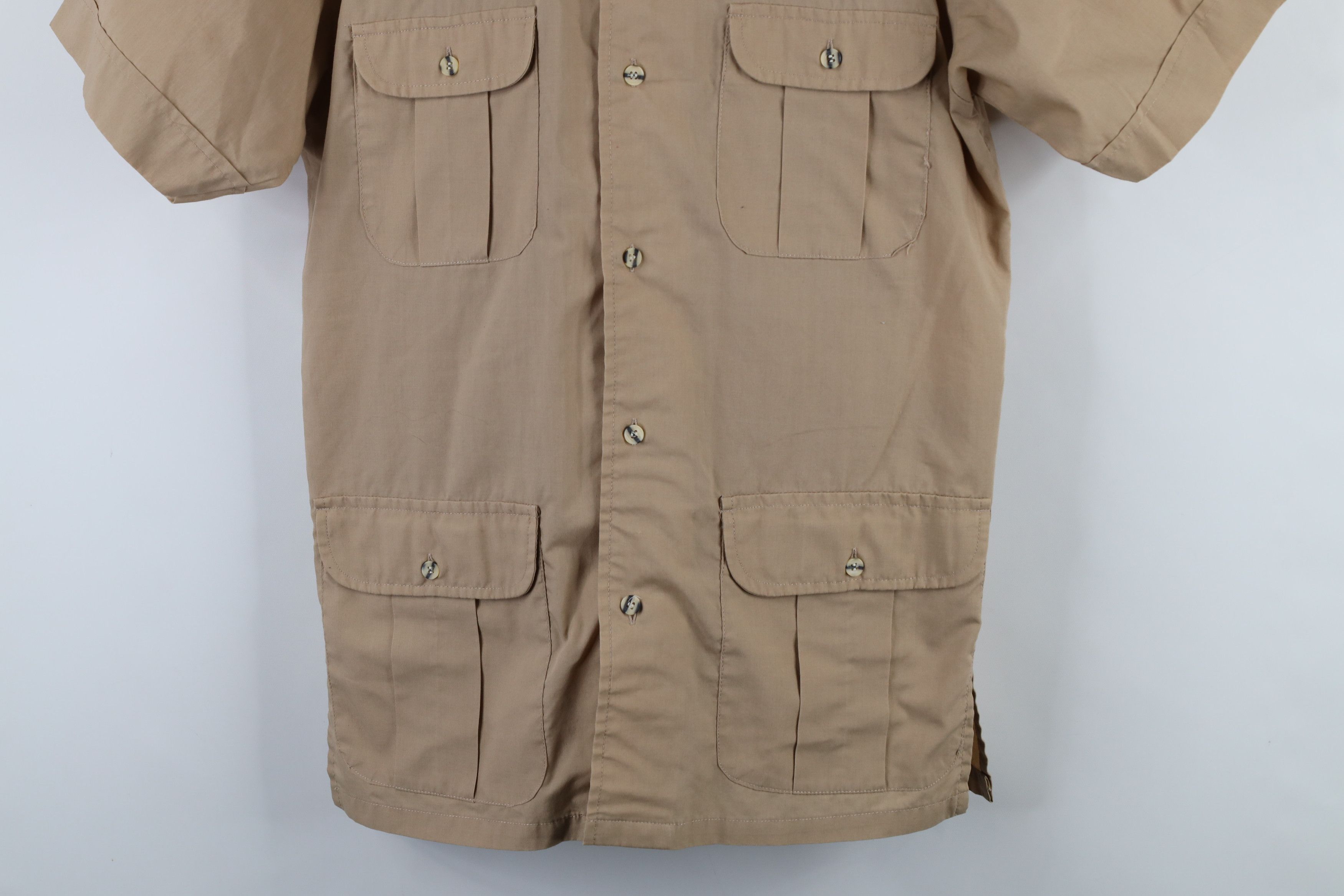 Vintage Vintage 90s Streetwear Safari Bush Button Shirt Beige Size US S / EU 44-46 / 1 - 3 Thumbnail