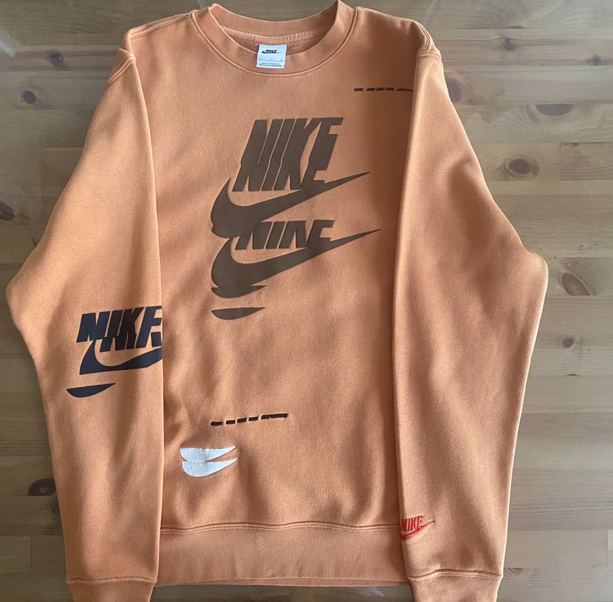Nike Orange Nike Multi Logo Sweatshirt ( S ) Size US S / EU 44-46 / 1 - 1 Thumbnail