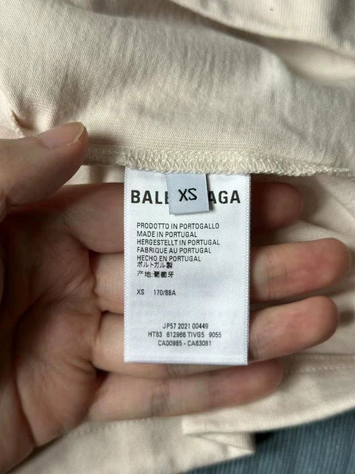 Balenciaga Balenciaga Beige blue front and back logo short sleeve 2501 Size US XS / EU 42 / 0 - 3 Thumbnail