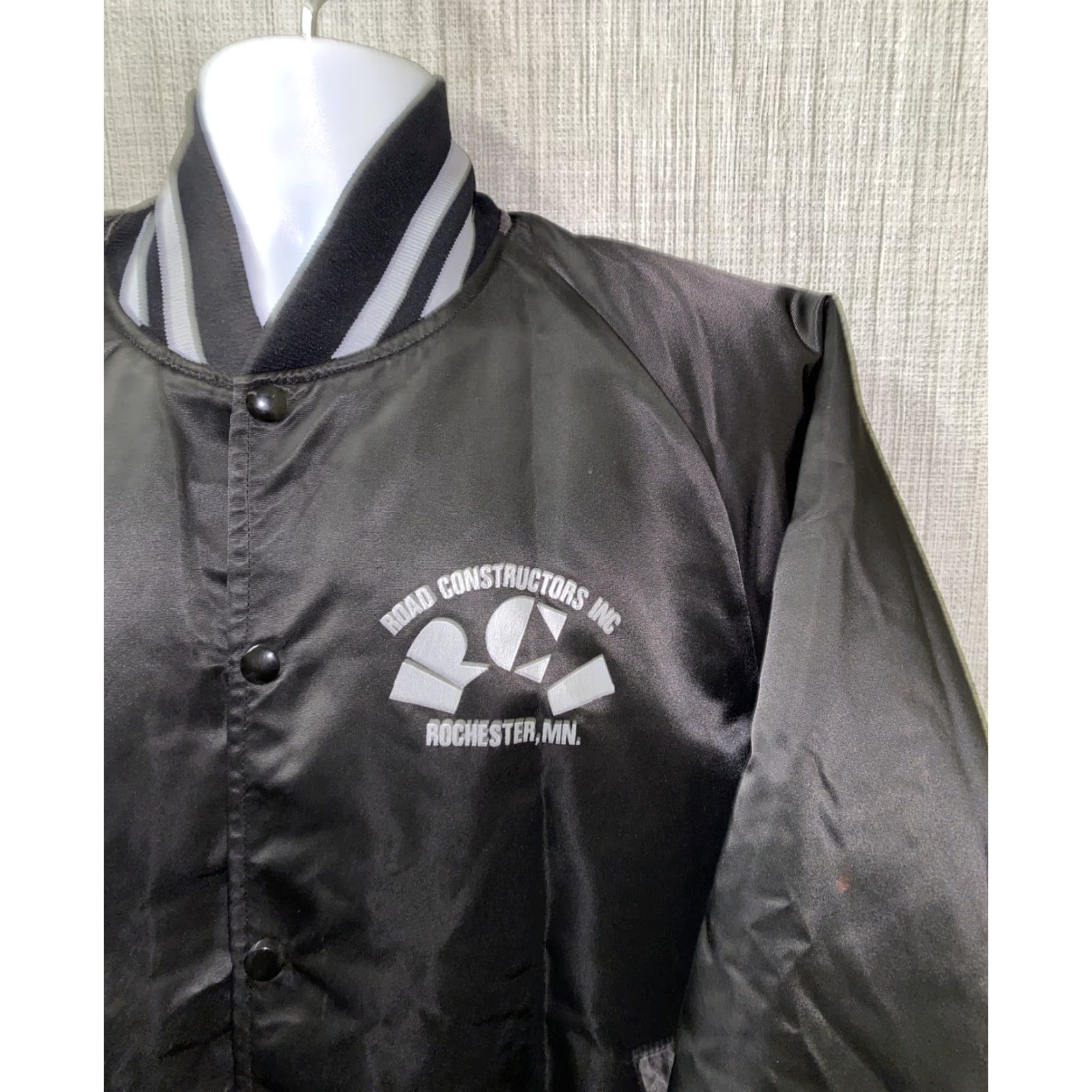 Vintage North Trail Jacket Mens Black Satin Snap Button Lined Casual Size L Size US L / EU 52-54 / 3 - 3 Thumbnail
