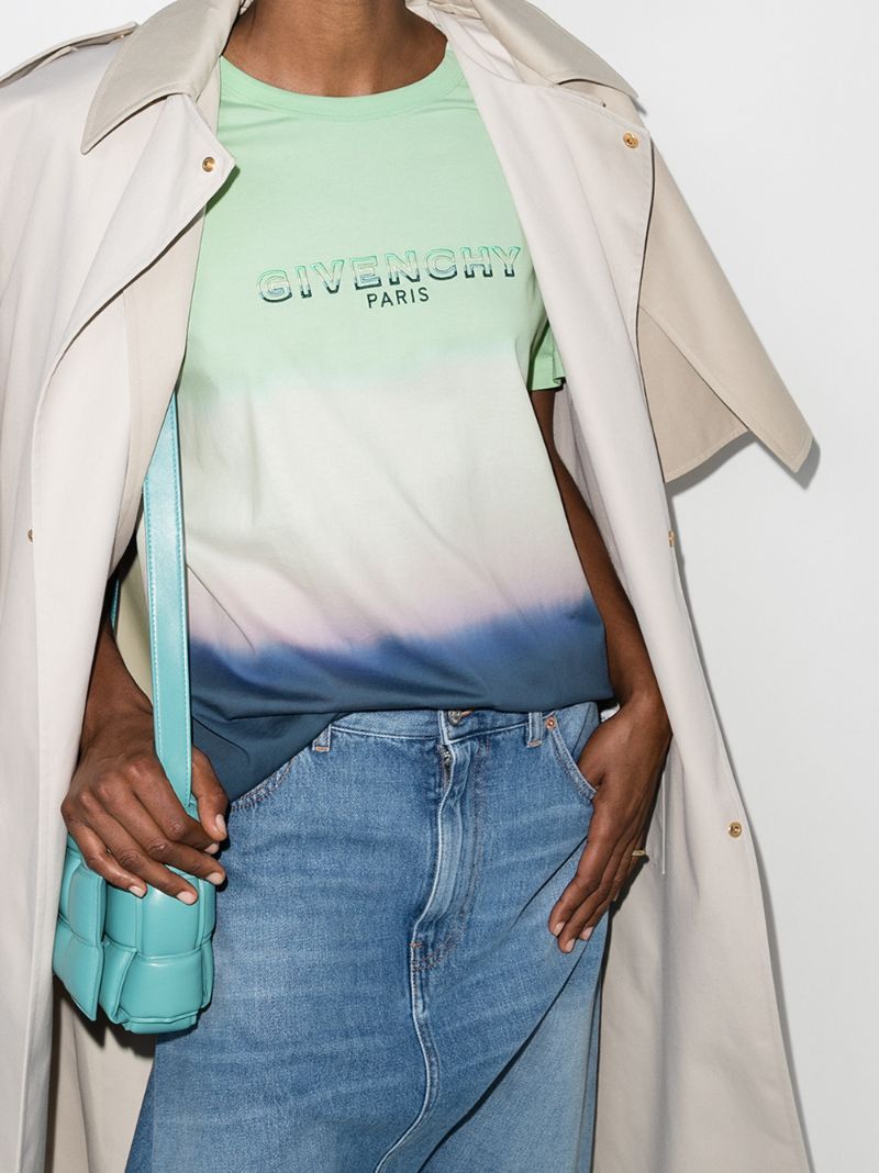 Givenchy Tricolor Dip Dye Flocked Logo Oversized T-Shirt Size XS / US 0-2 / IT 36-38 - 3 Thumbnail
