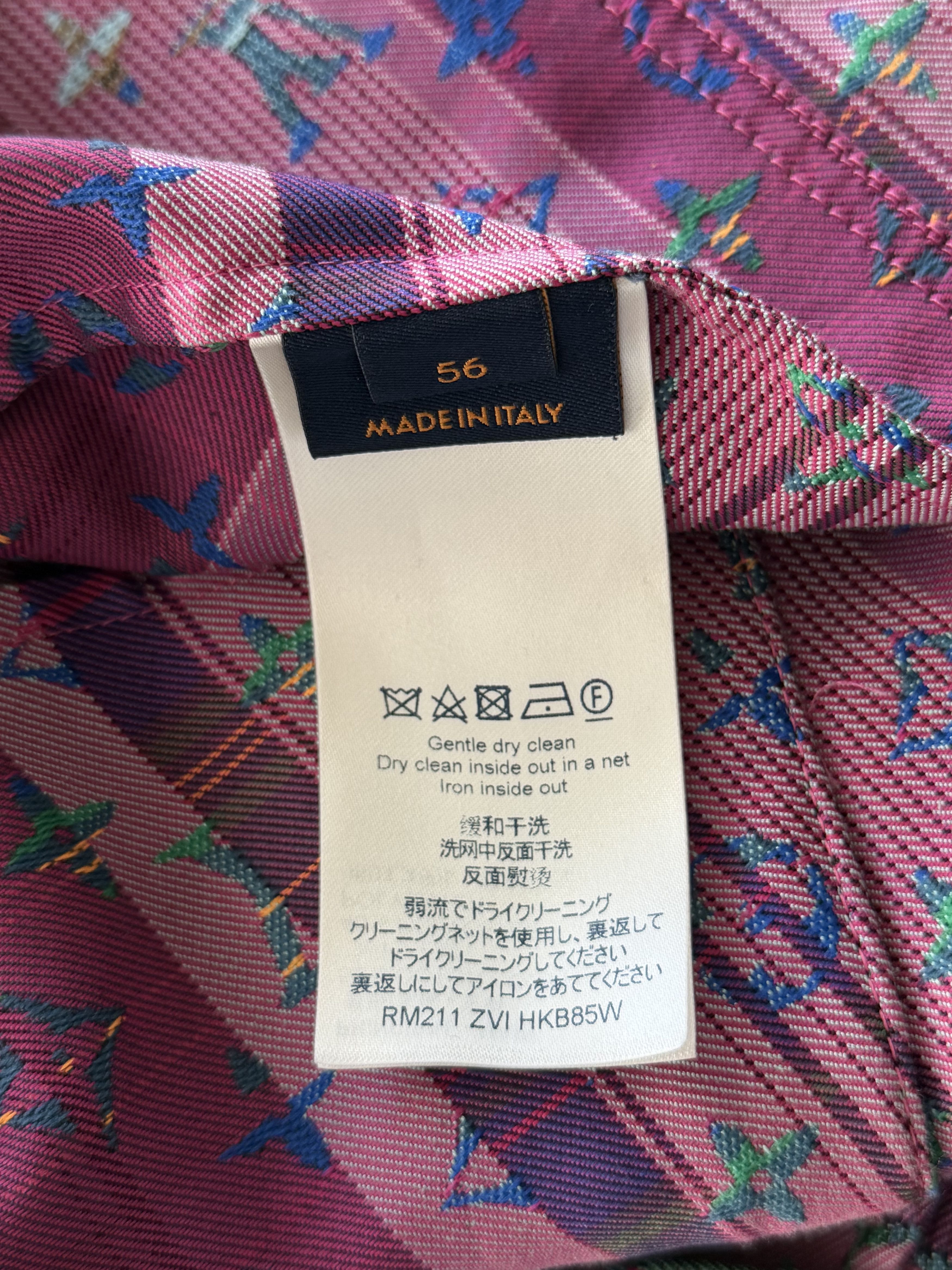 Louis Vuitton Louis Vuitton Multicolor Plaid & Pink Monogram Windbreaker Size US XXL / EU 58 / 5 - 4 Thumbnail