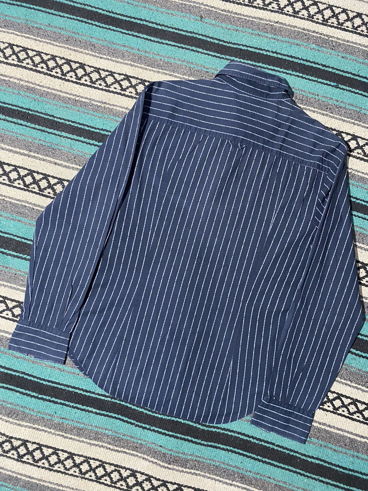 Dolce & Gabbana 2000s Dolce & Gabbana - Monogram Stripped Text Shirt Size US L / EU 52-54 / 3 - 9 Thumbnail