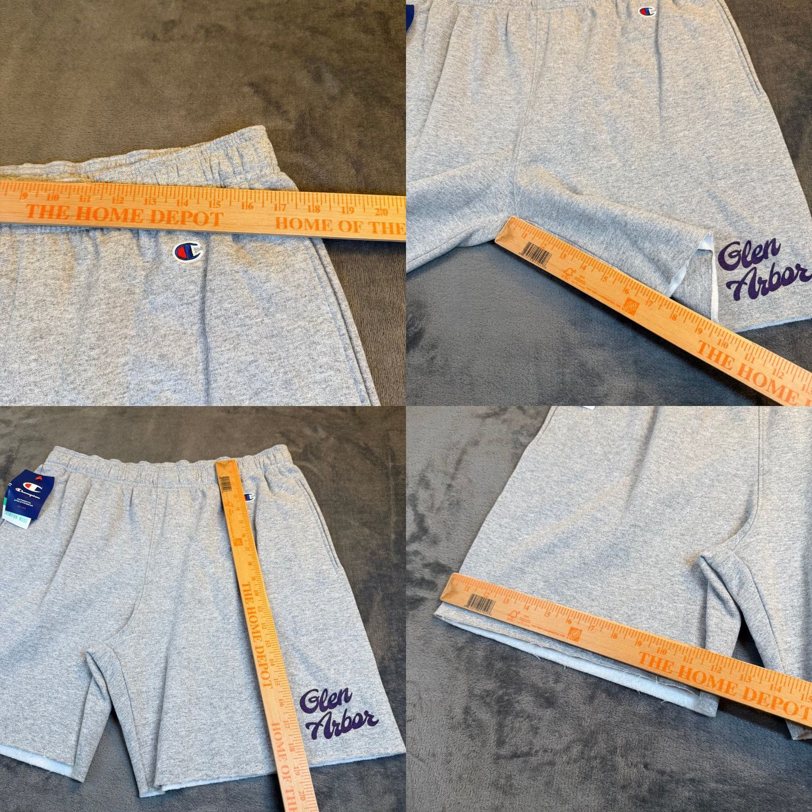 Champion Champion Glen Arbor Fleece Shorts Grey Elastic Waist Raw Hem Mens Large NWT Size US 33 - 8 Thumbnail