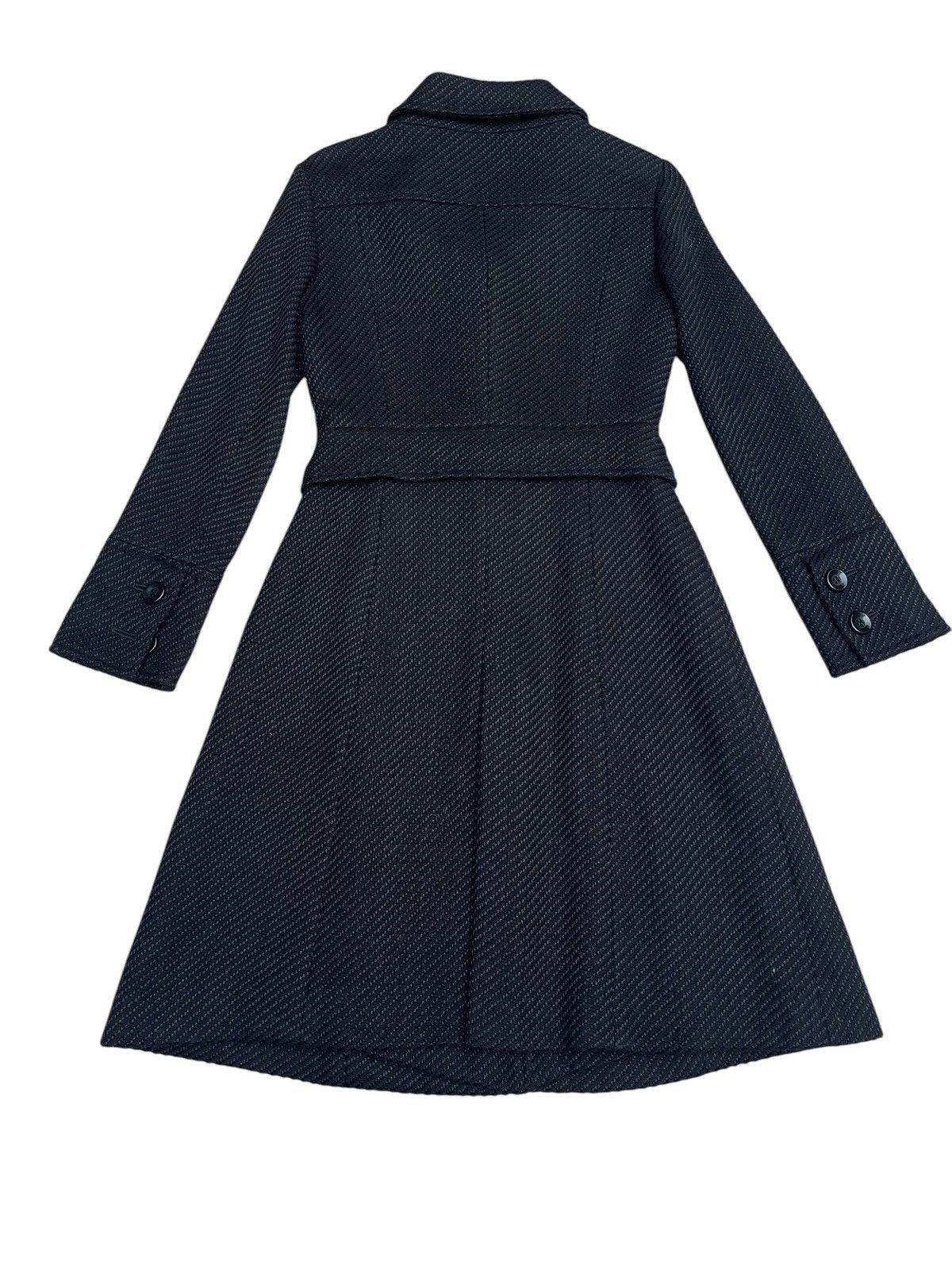 Designer × Japanese Brand × Other Cliché Japan Deep Black Wool Belted Coat - Women’s Size 38 Size S / US 4 / IT 40 - 2 Thumbnail