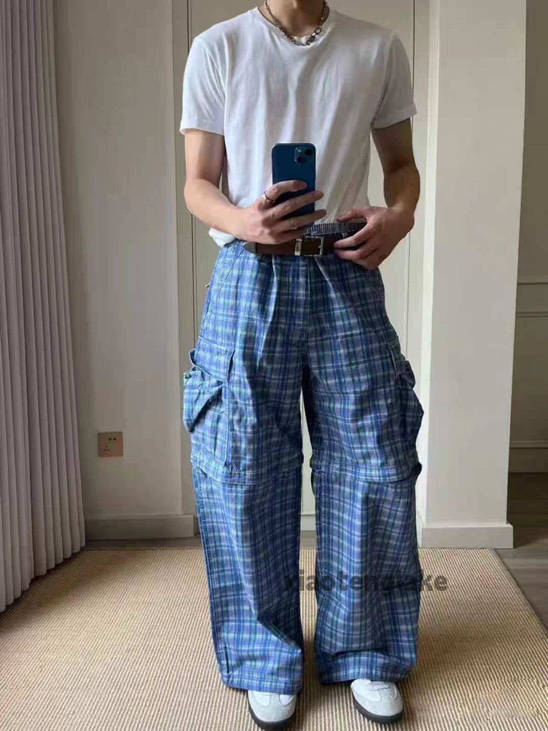 Vintage xtl utility military wide Leg loose baggy plaid cargo pants Size US 34 / EU 50 - 3 Thumbnail