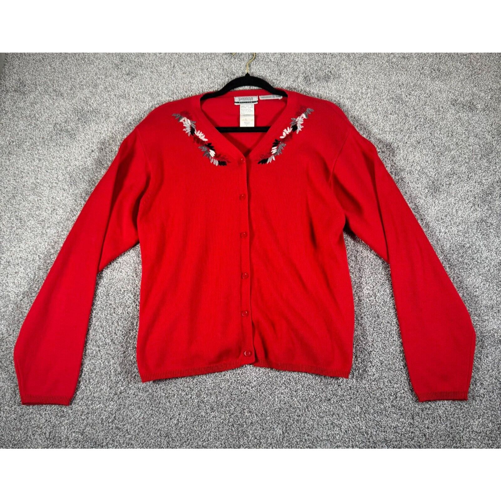 Other Classics by Jantzen Sweater Blouse Set L Petite Embroidered Size L / US 10 / IT 46 - 3 Thumbnail