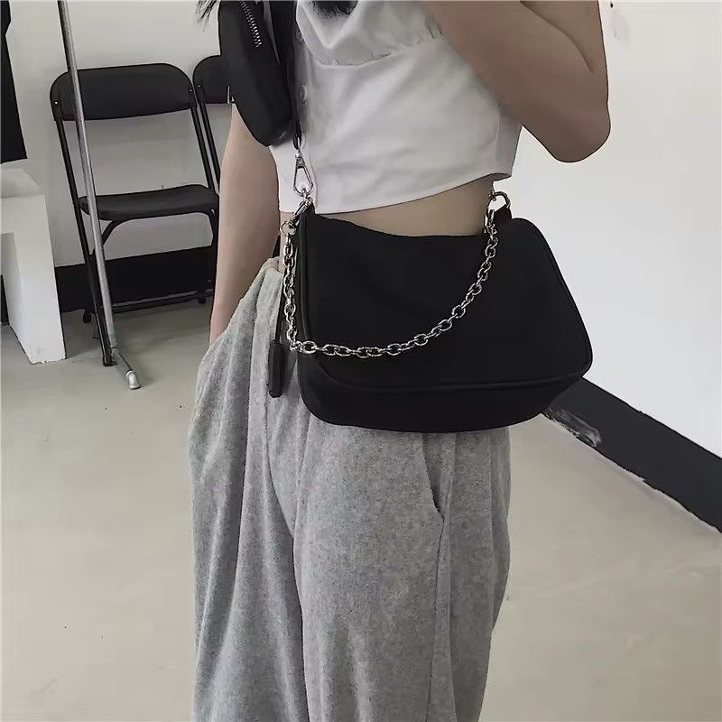 Vintage Casual Nylon Waterproof Black Small Bag Size ONE SIZE - 8 Thumbnail