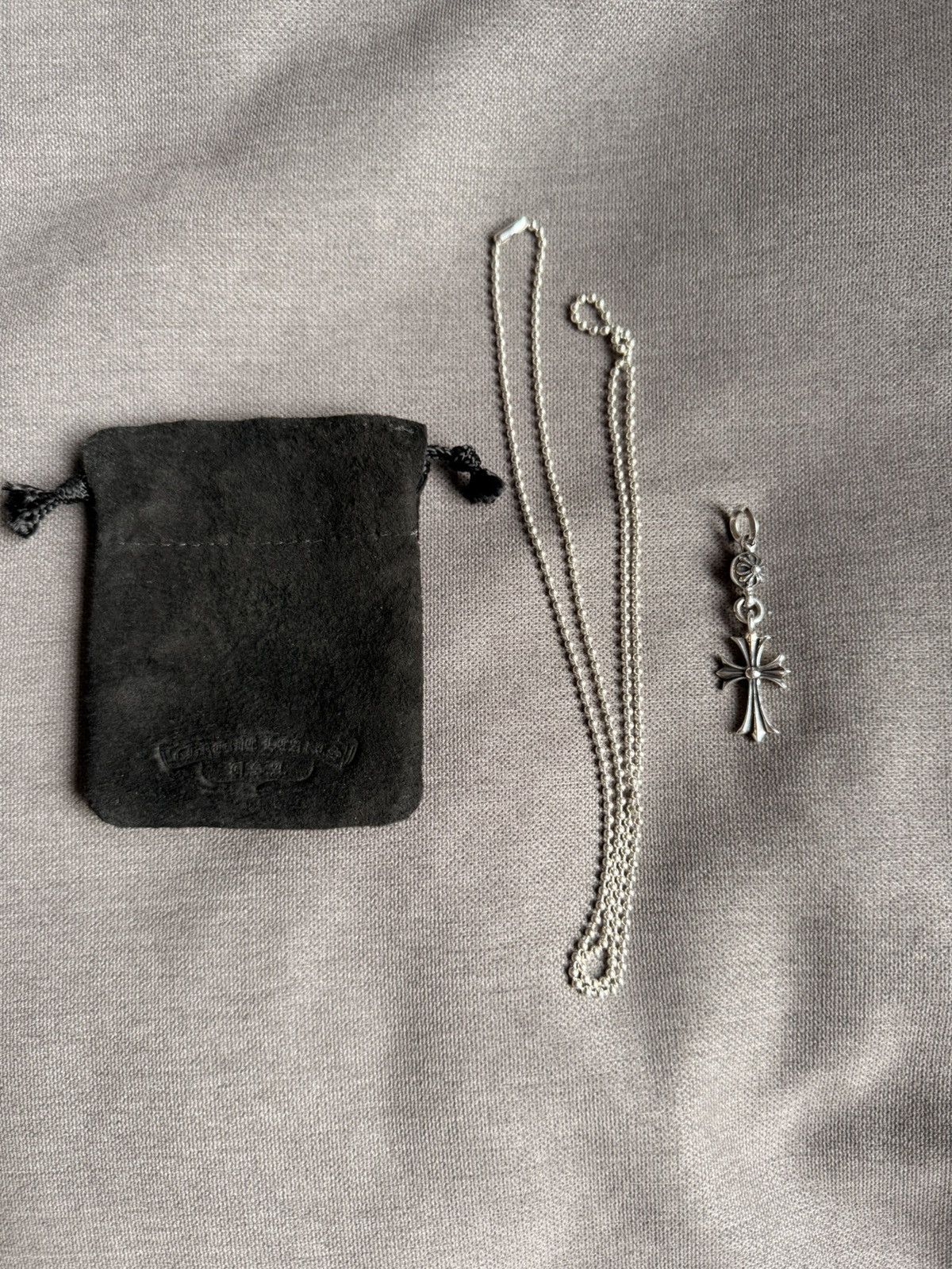 Chrome Hearts Chrome Hearts 1 Ball Tiny CH Cross Pendant + Ball Chain Size ONE SIZE - 4 Thumbnail