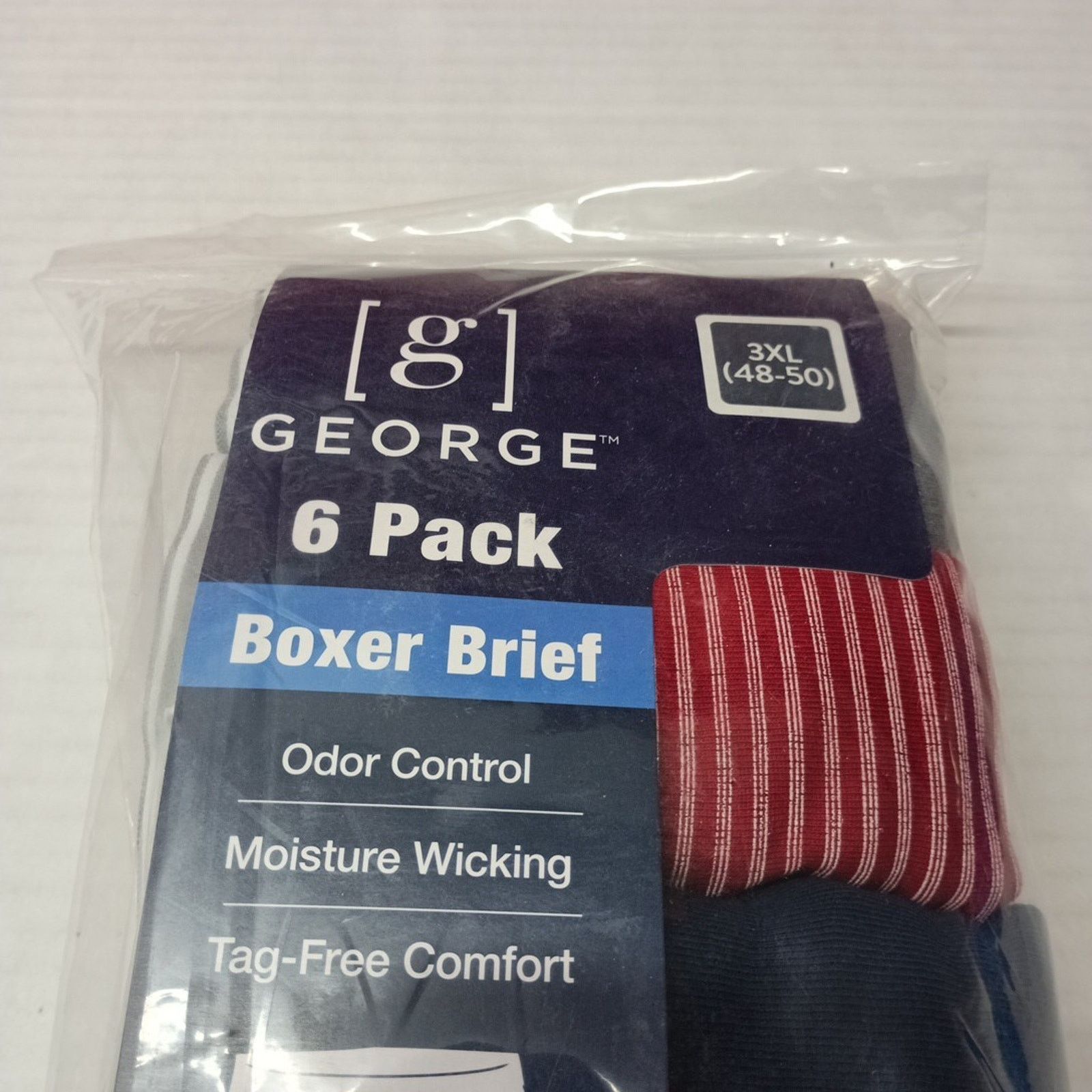 George 6-Pack GEORGE Men’s 3XL Boxer Briefs Moisture Wicking Size 46 - 2 Thumbnail