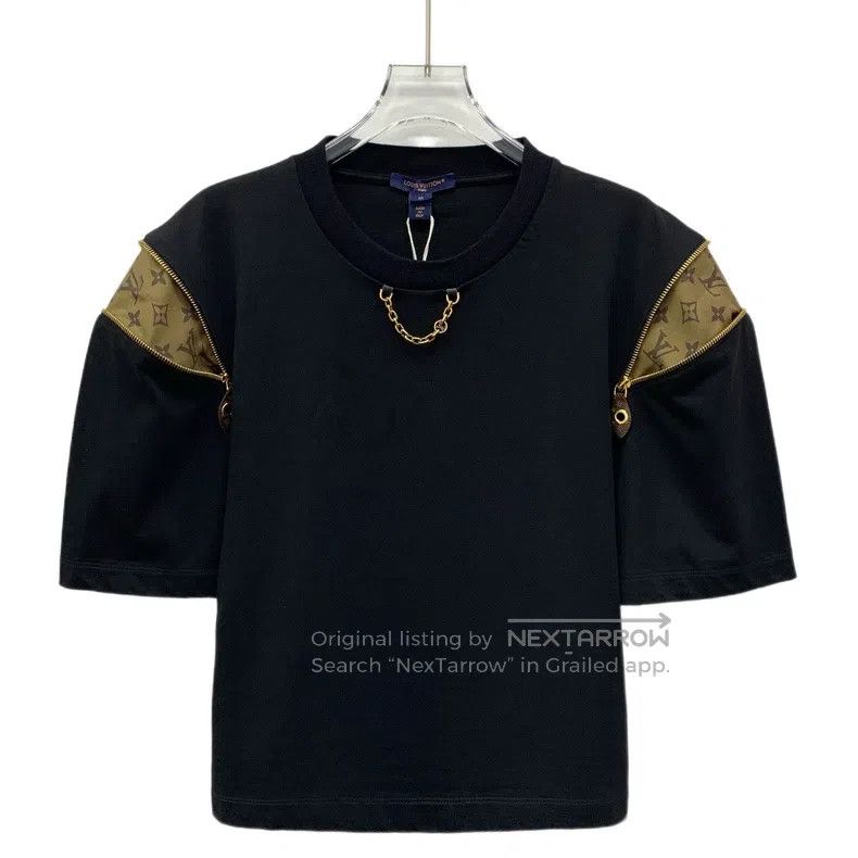 Louis Vuitton Louis Vuitton 23 Black Zip Patchwork Cotton Crew Neck Shor Size M / US 6-8 / IT 42-44 - 1 Thumbnail