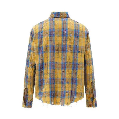 VIBE Distressed Ripped & Patched Plaid Shirt Size US M / EU 48-50 / 2 - 2 Thumbnail