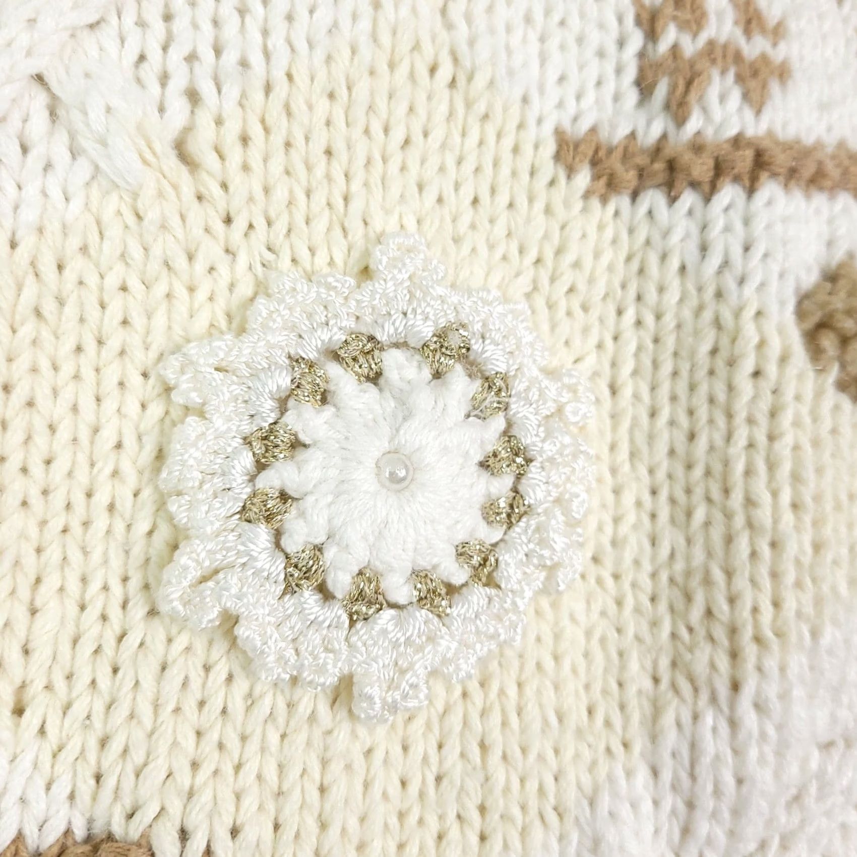 Vintage VINTAGE Tiara International Pullover Sweater Women's Large Geometric Pearl Photo Size L / US 10 / IT 46 - 3 Thumbnail