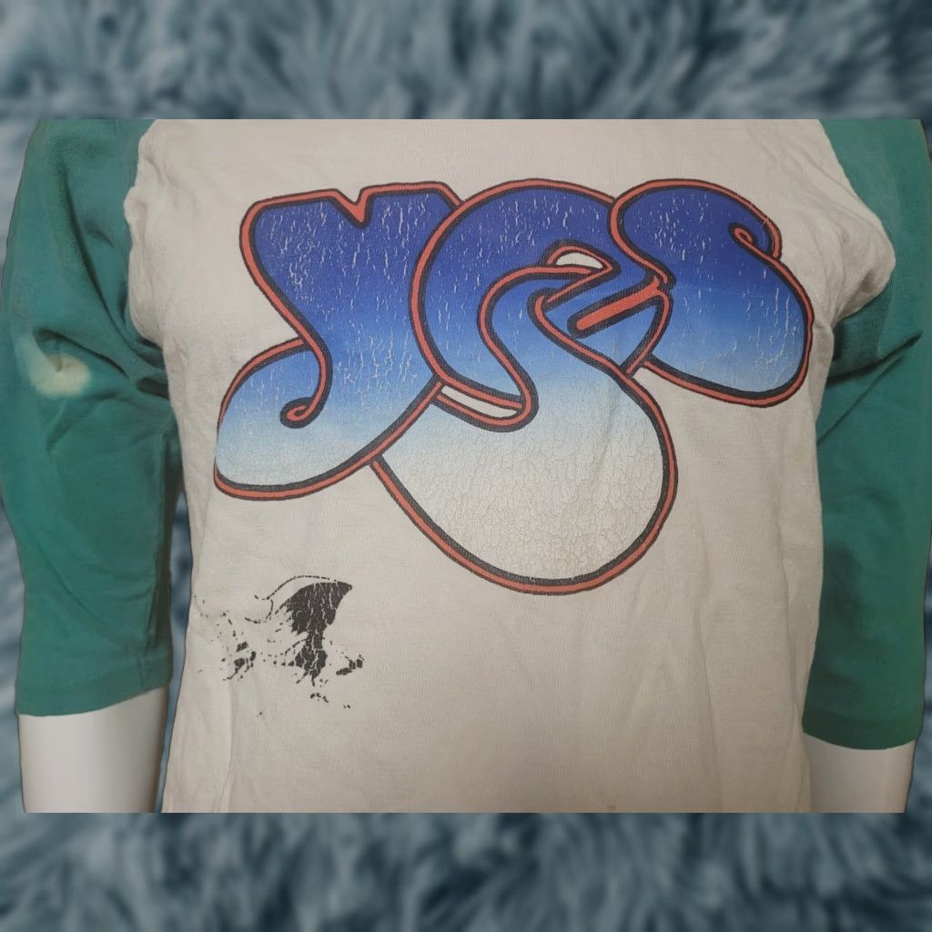 Vintage VINTAGE Yes Band Raglan Jersey T Shirt Medium White 70s 80s Prog Rock RARE Concert Size US M / EU 48-50 / 2 - 1 Thumbnail