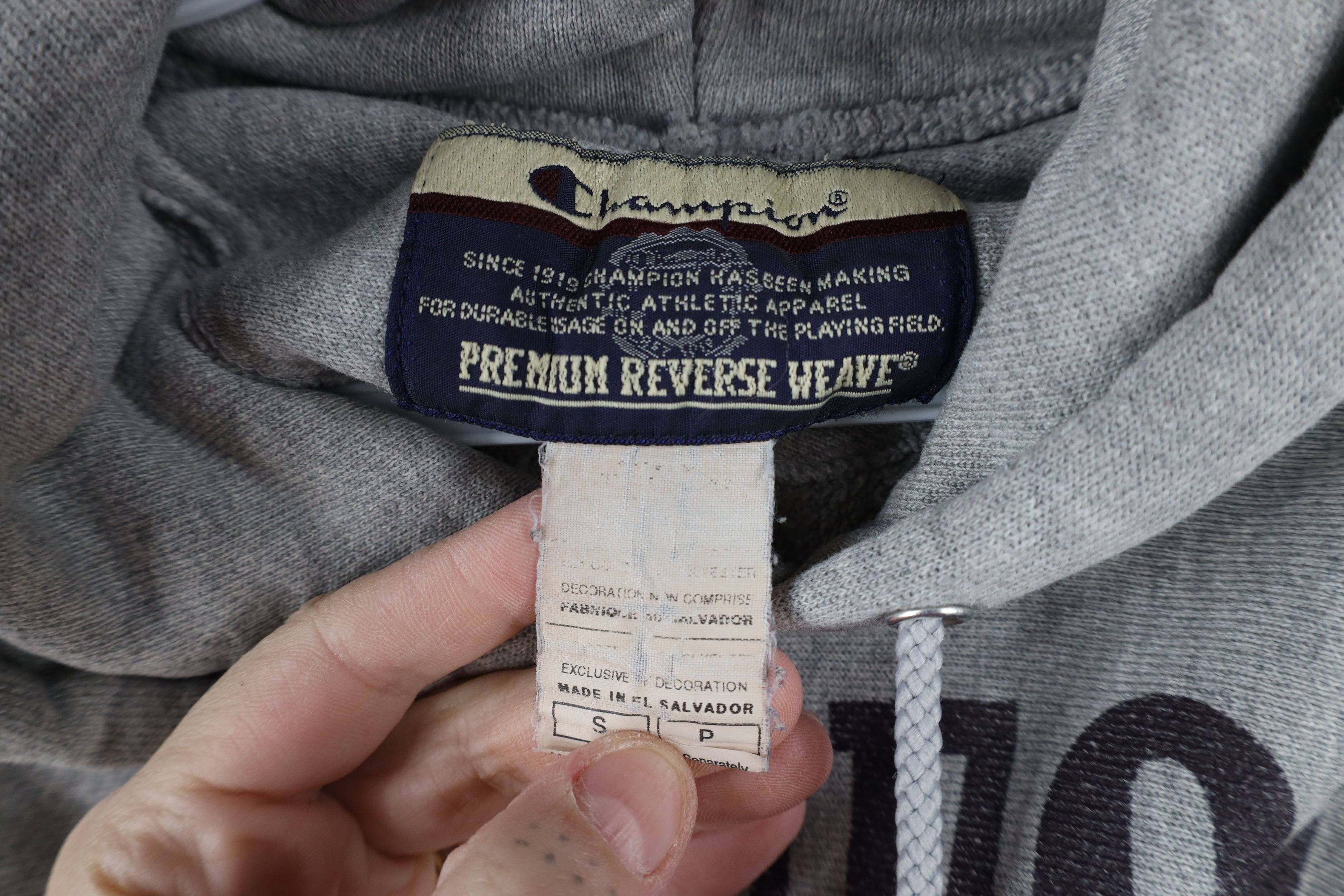 Champion × Vintage Vintage 90s Champion Reverse Weave Hoodie Sweatshirt Gray Size US S / EU 44-46 / 1 - 11 Thumbnail