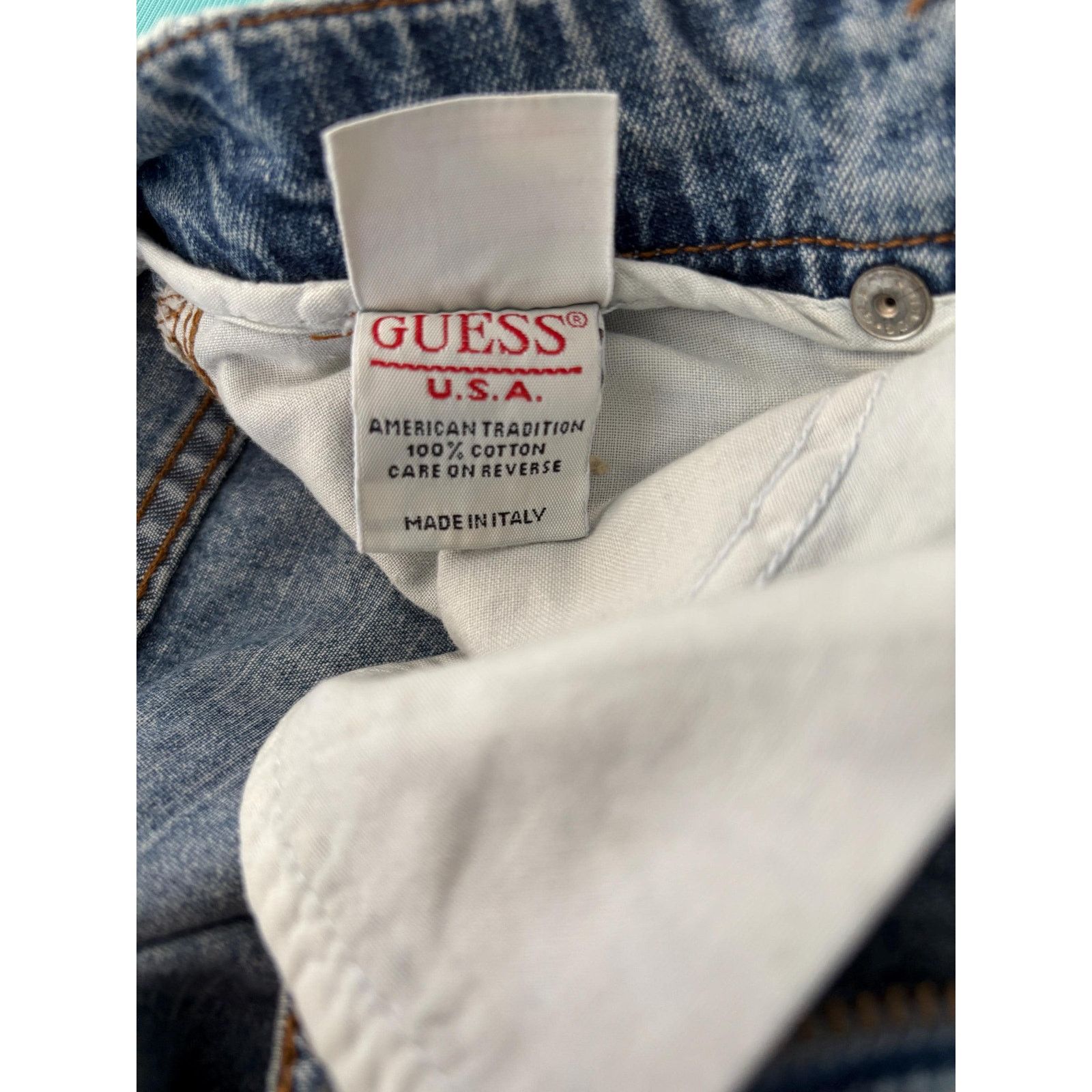 Guess × Vintage Vintage Guess Italy 27 High Waist Straight Leg 90s DenimRare Size US 27 - 7 Thumbnail