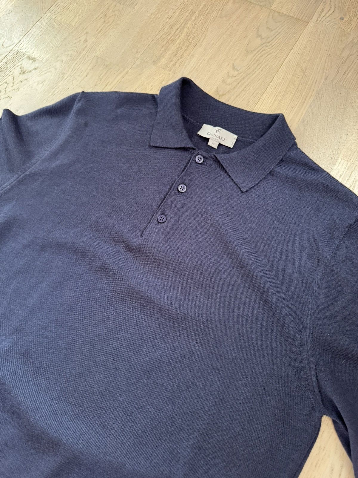 Canali CANALI wool knit polo SEE TAPE MEASUREMENTS IN PHOTOS Size US L / EU 52-54 / 3 - 3 Thumbnail
