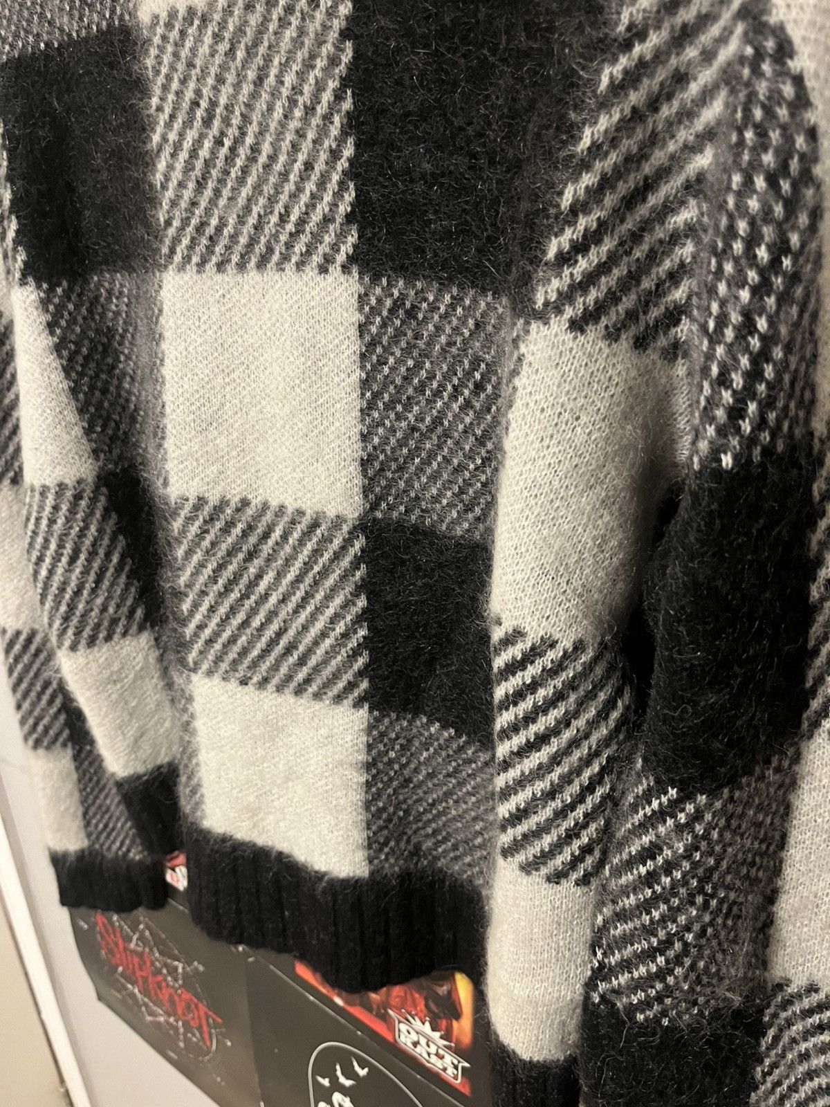 Helmut Lang Y2K 2000’s Helmut Lang Wool / mohair checkered Sweater Size S / US 4 / IT 40 - 8 Thumbnail
