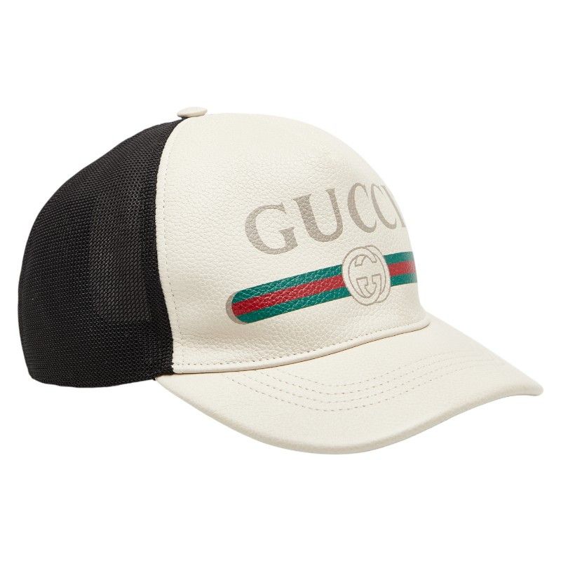 Gucci Gucci 426887 Leather Nylon Baseball Cap Leather Hats 426887 DUTY FREE for USA