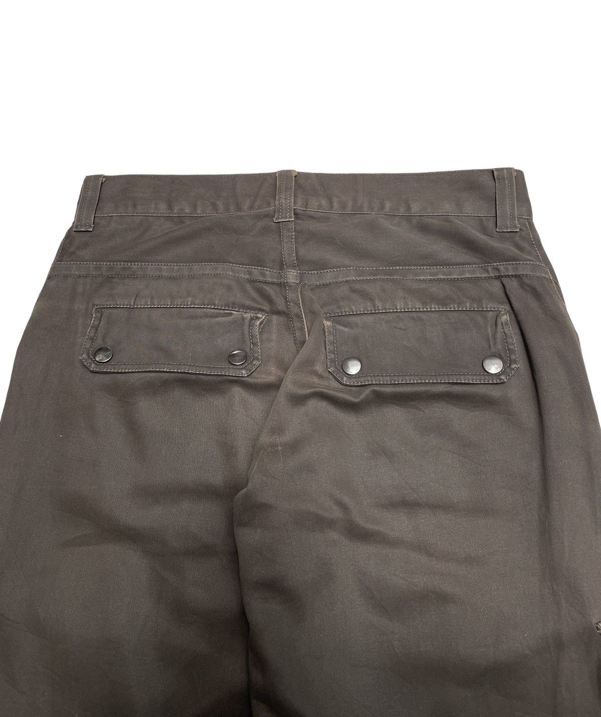 If Six Was Nine Vtg Semantic Design Tactical Waxed Flared Cargo Pants 1990s Size US 29 - 7 Thumbnail