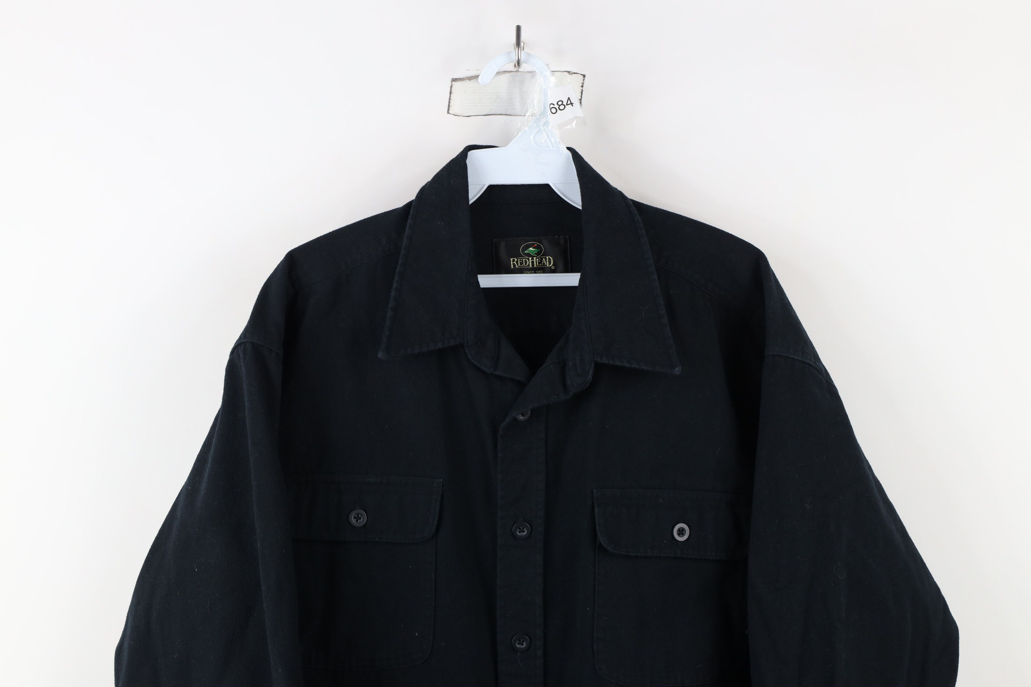 Vintage Vintage 90s Streetwear Heavyweight Canvas Button Shirt Black Size US L / EU 52-54 / 3 - 2 Thumbnail