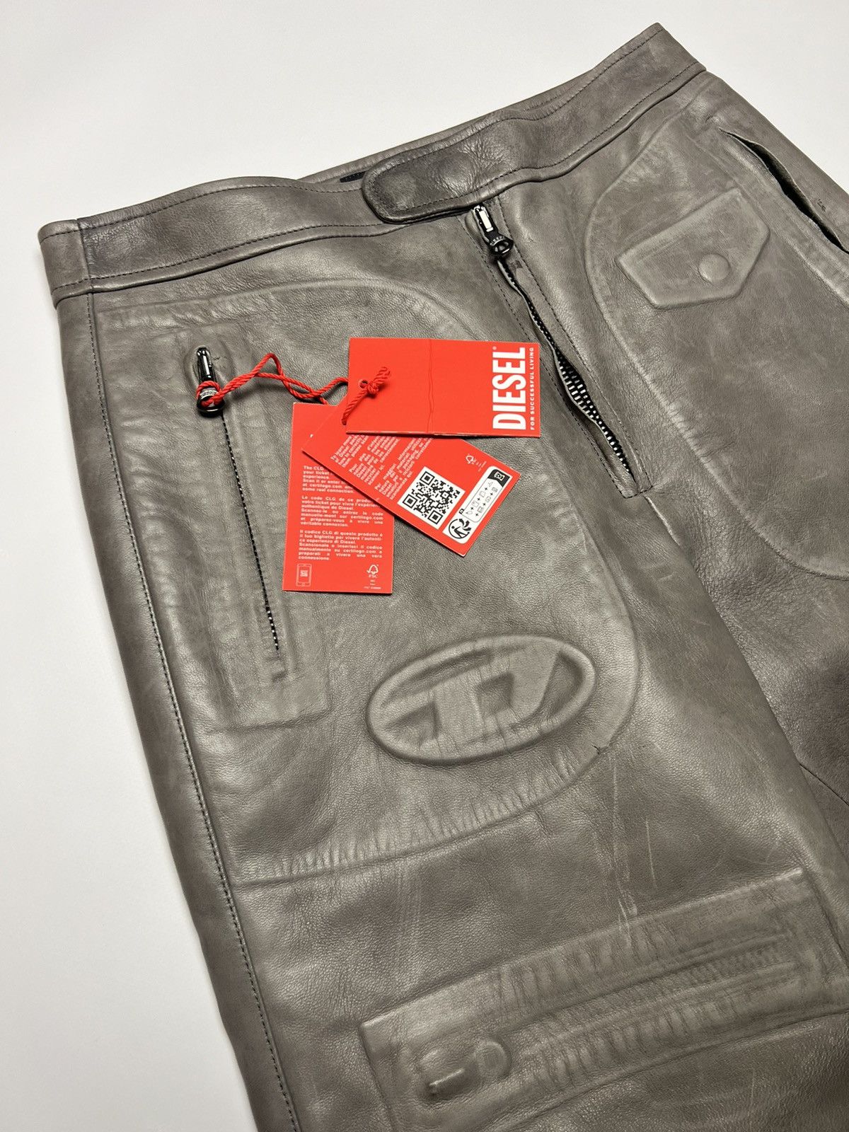 Diesel Leather P-JOSHY Pant with Trompe L' Oeil Effect Size US 31 - 7 Thumbnail