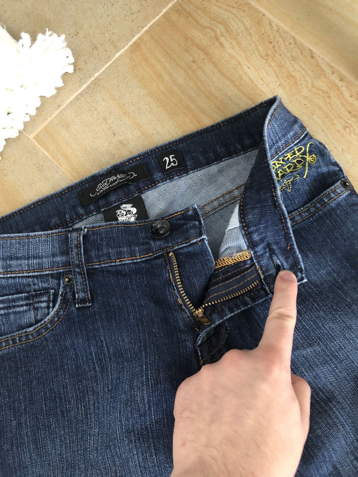 Christian Audigier × Ed Hardy × Vintage VINTAGE ED HARDY BY CHRISTIAN AUDIGIER Y2K STYLE JEANS Size 25" / US 0 / IT 36 - 5 Thumbnail