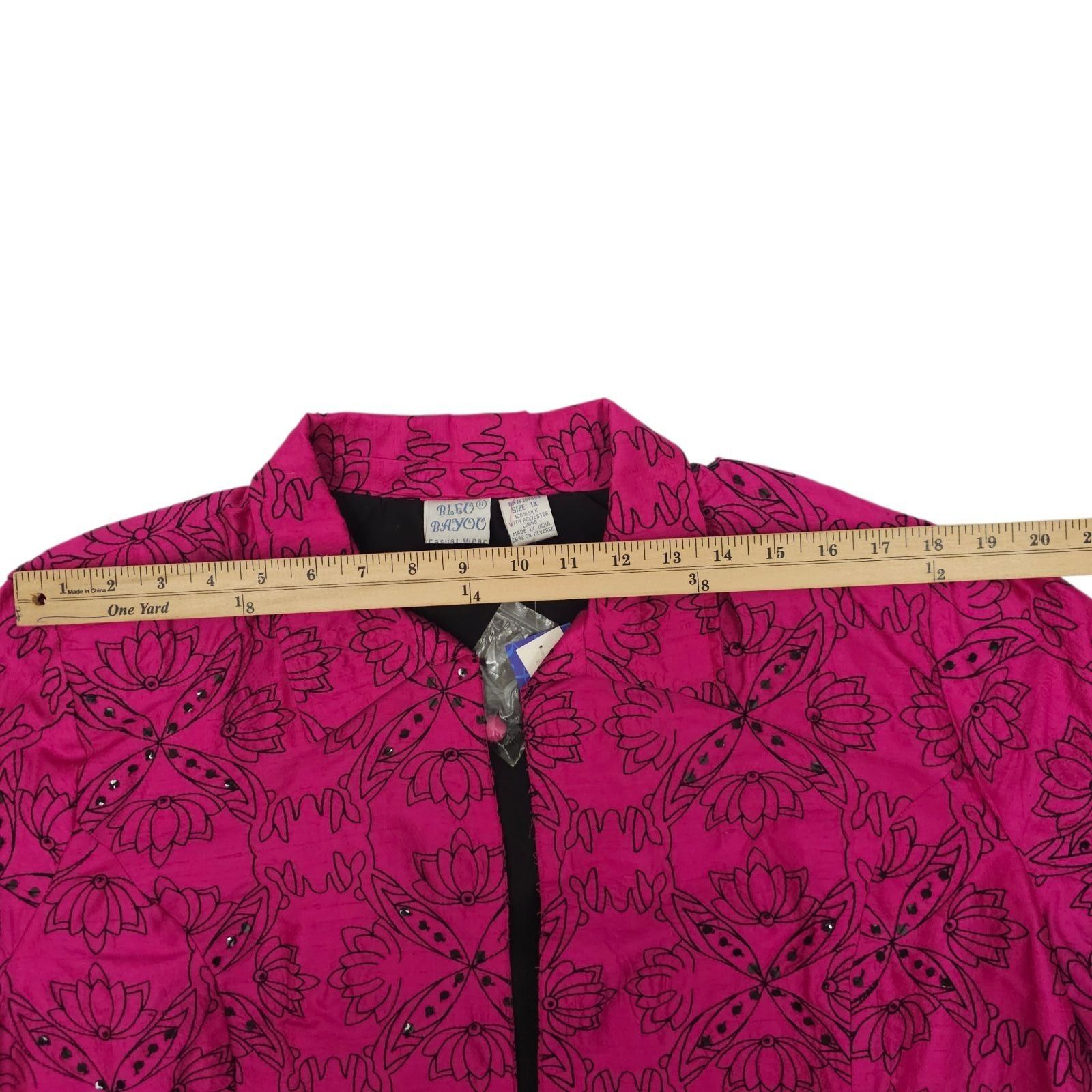Other Bleu Bayou Pink Embroidered Sequin Jacket 1X Boho Y2K Artsy Size XXL / US 16-18 / IT 52-54 - 5 Thumbnail