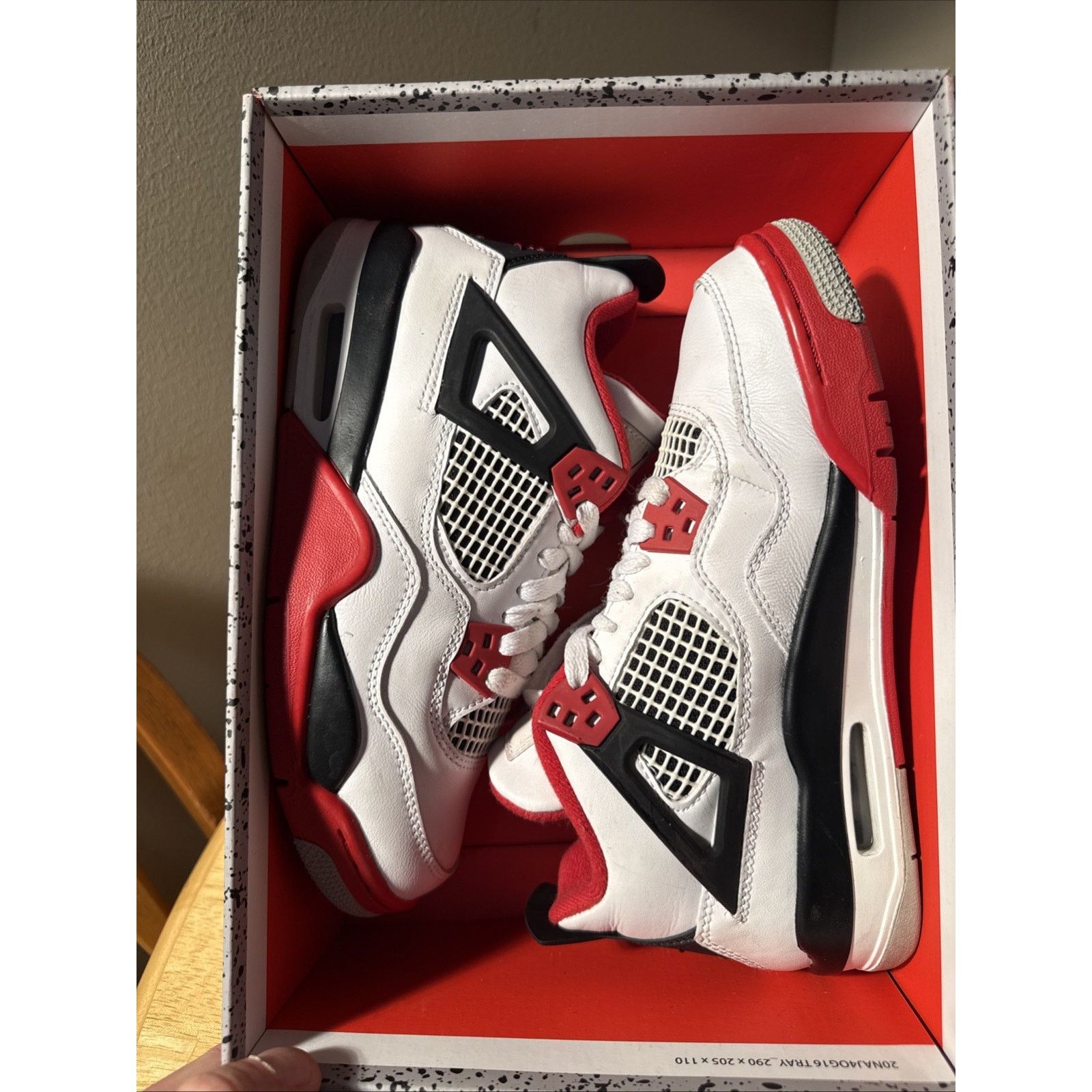 Jordan Brand Jordan 4 Retro Red Cement Size 5Y/6.5W Pre-owned OG Box Size US 5 / EU 37 - 9 Thumbnail