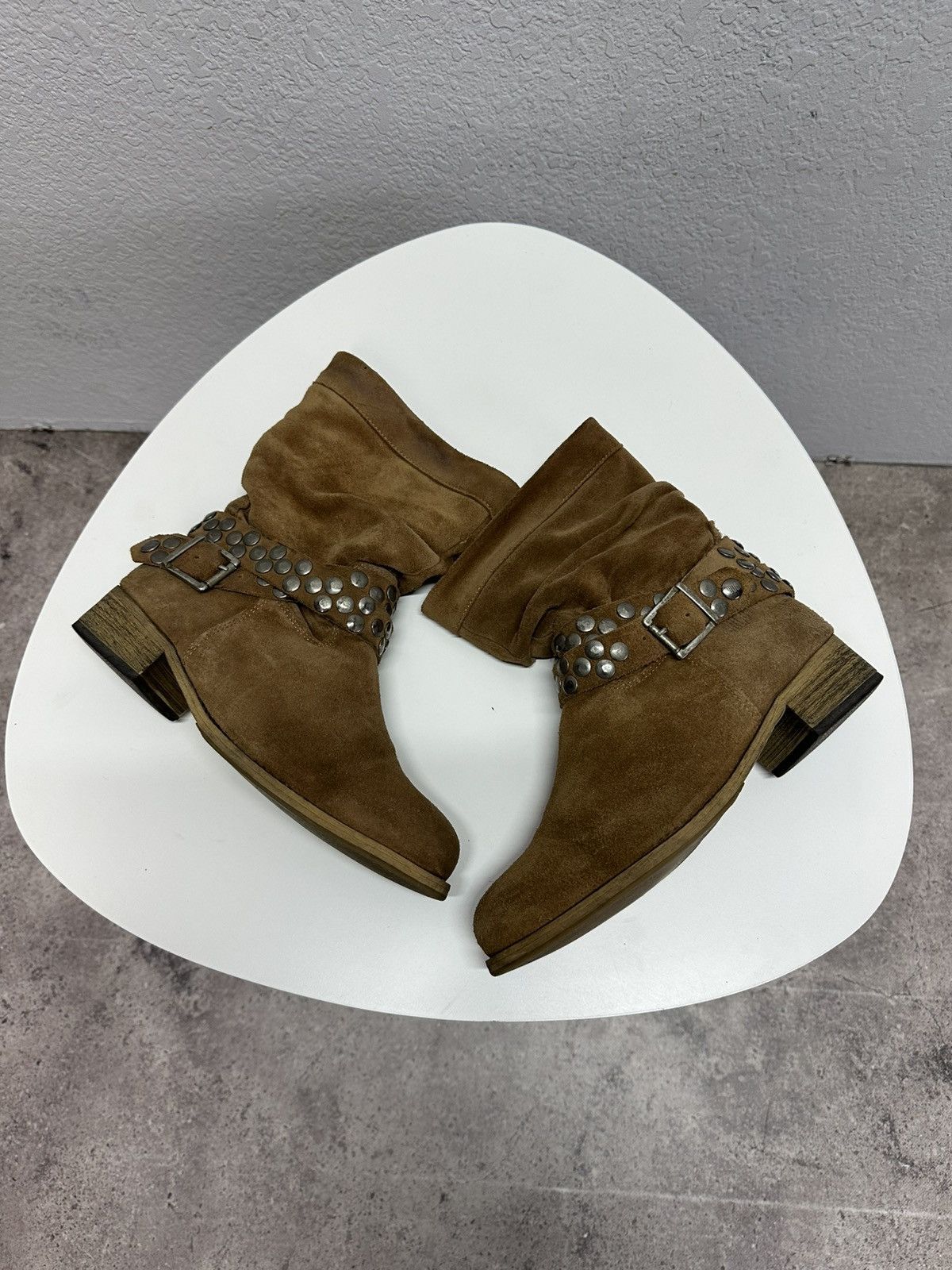 Japanese Brand Vintage AS98 Style Suede Leather Buckle Boots Shoes Biker Size US 7.5 / EU 40-41 - 7 Thumbnail
